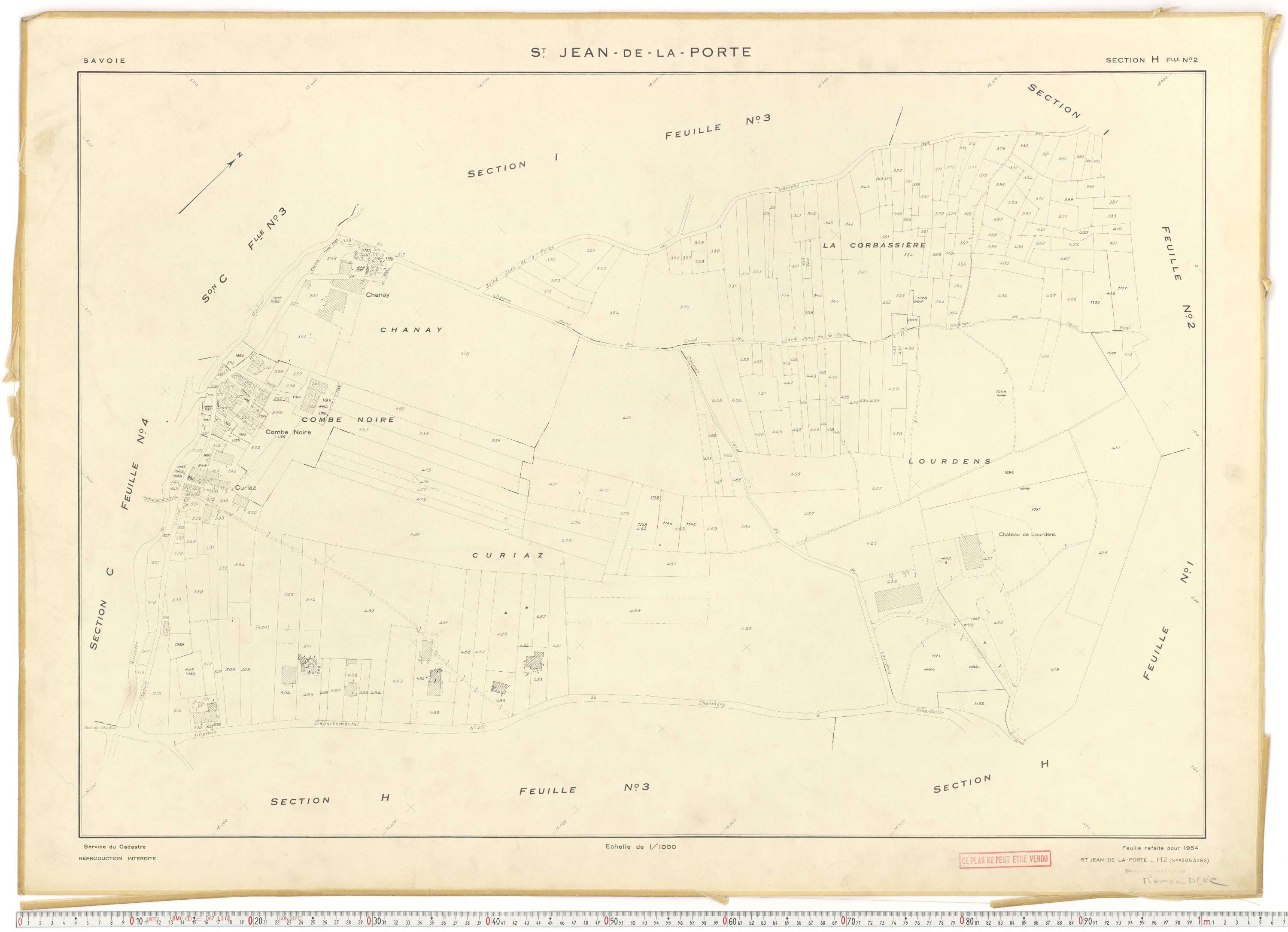 Saint-Jean-de-la-Porte - Cadastre rénové (1954).
