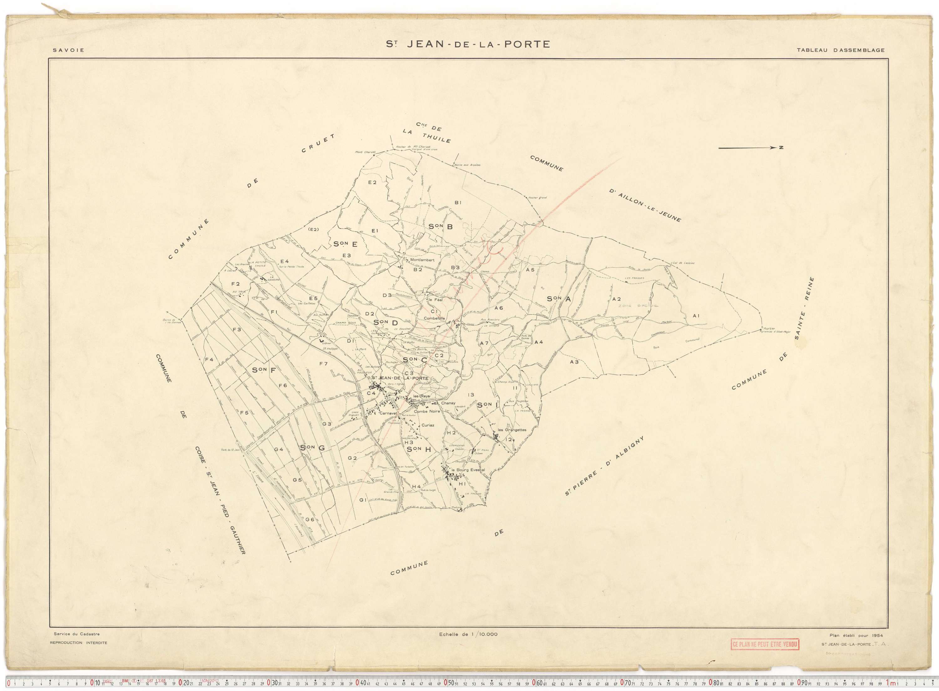 Saint-Jean-de-la-Porte - Cadastre rénové (1954).