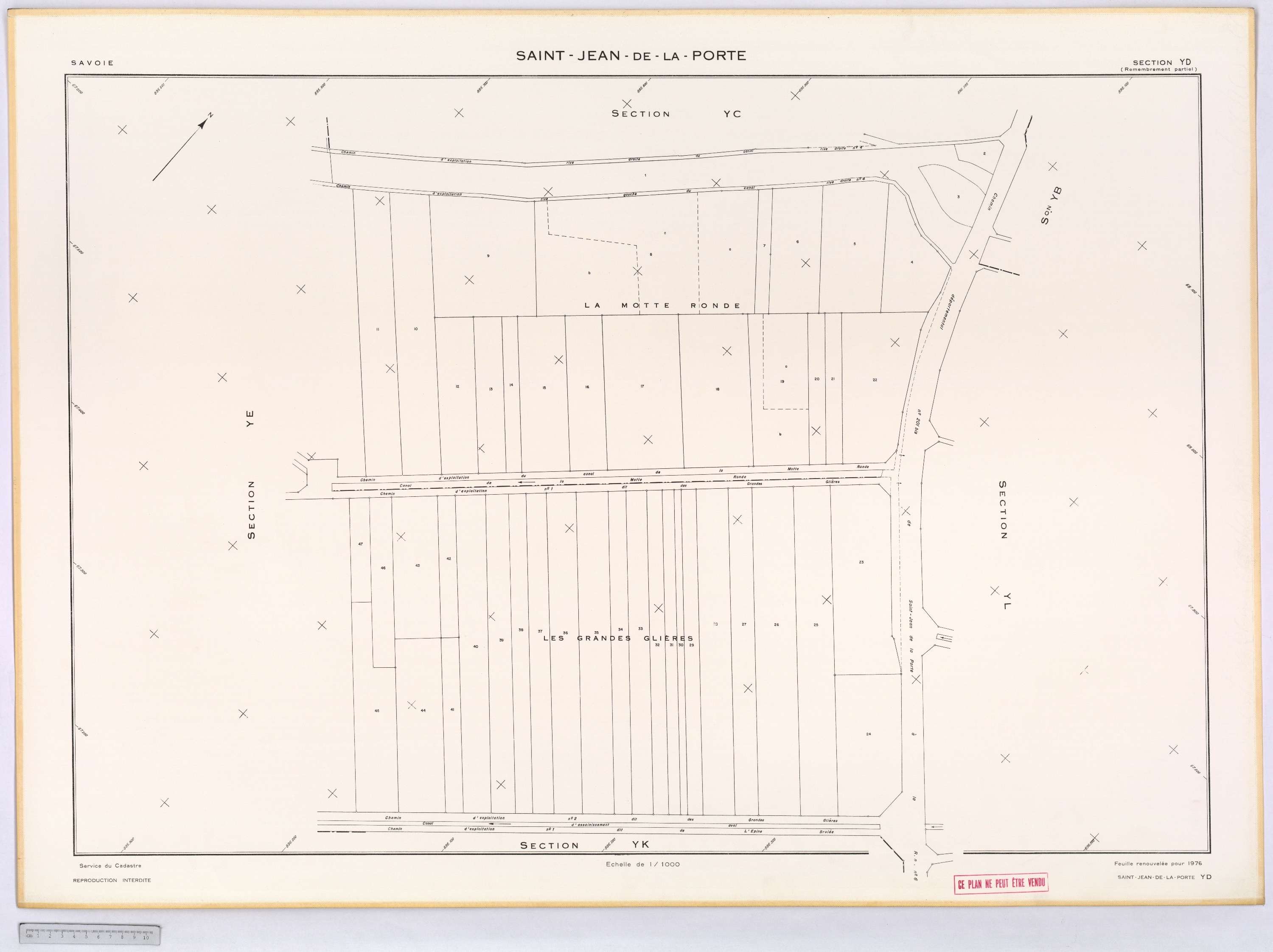 Saint-Jean-de-la-Porte - Cadastre remembré (1976).
