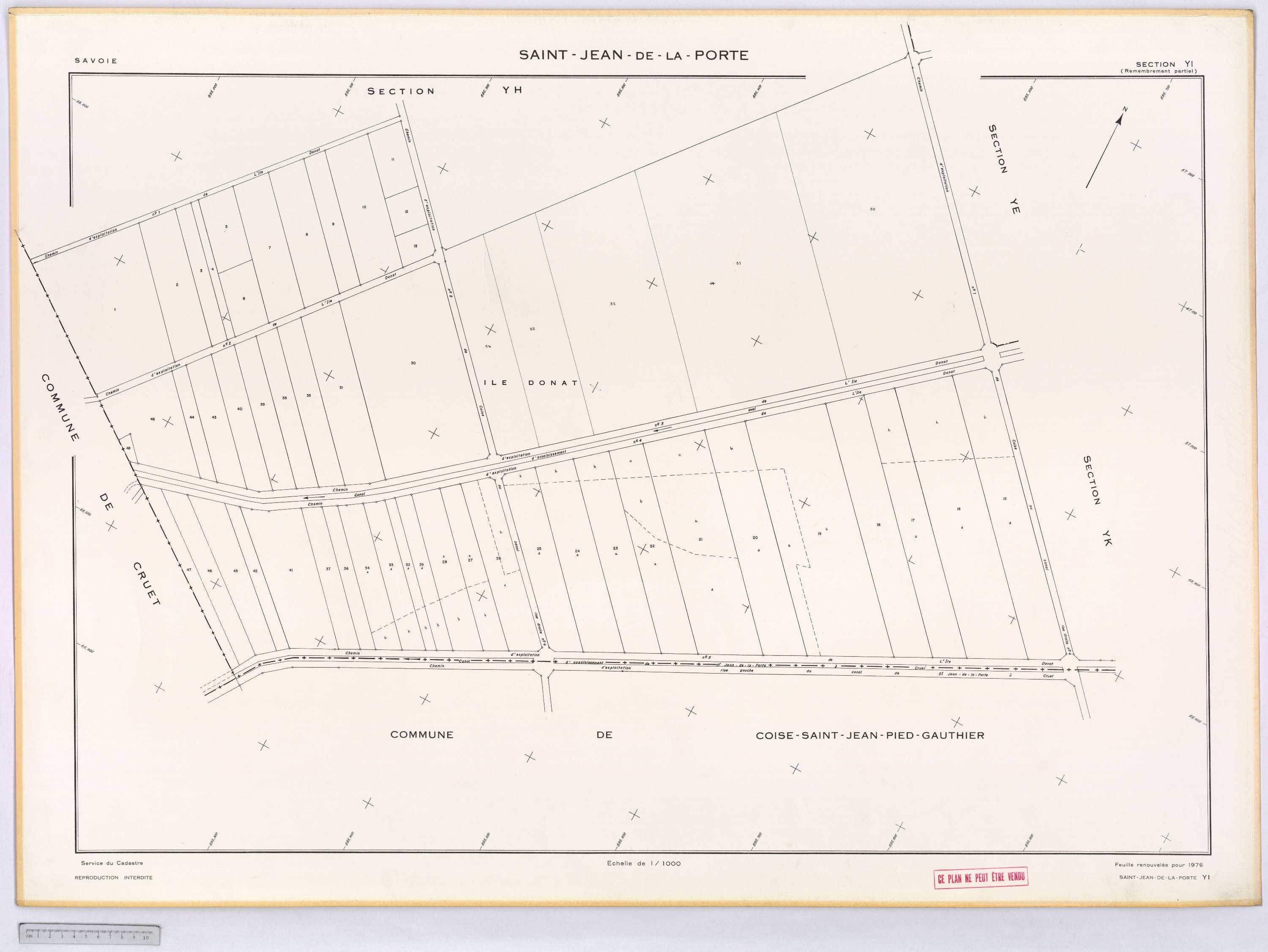 Saint-Jean-de-la-Porte - Cadastre remembré (1976).