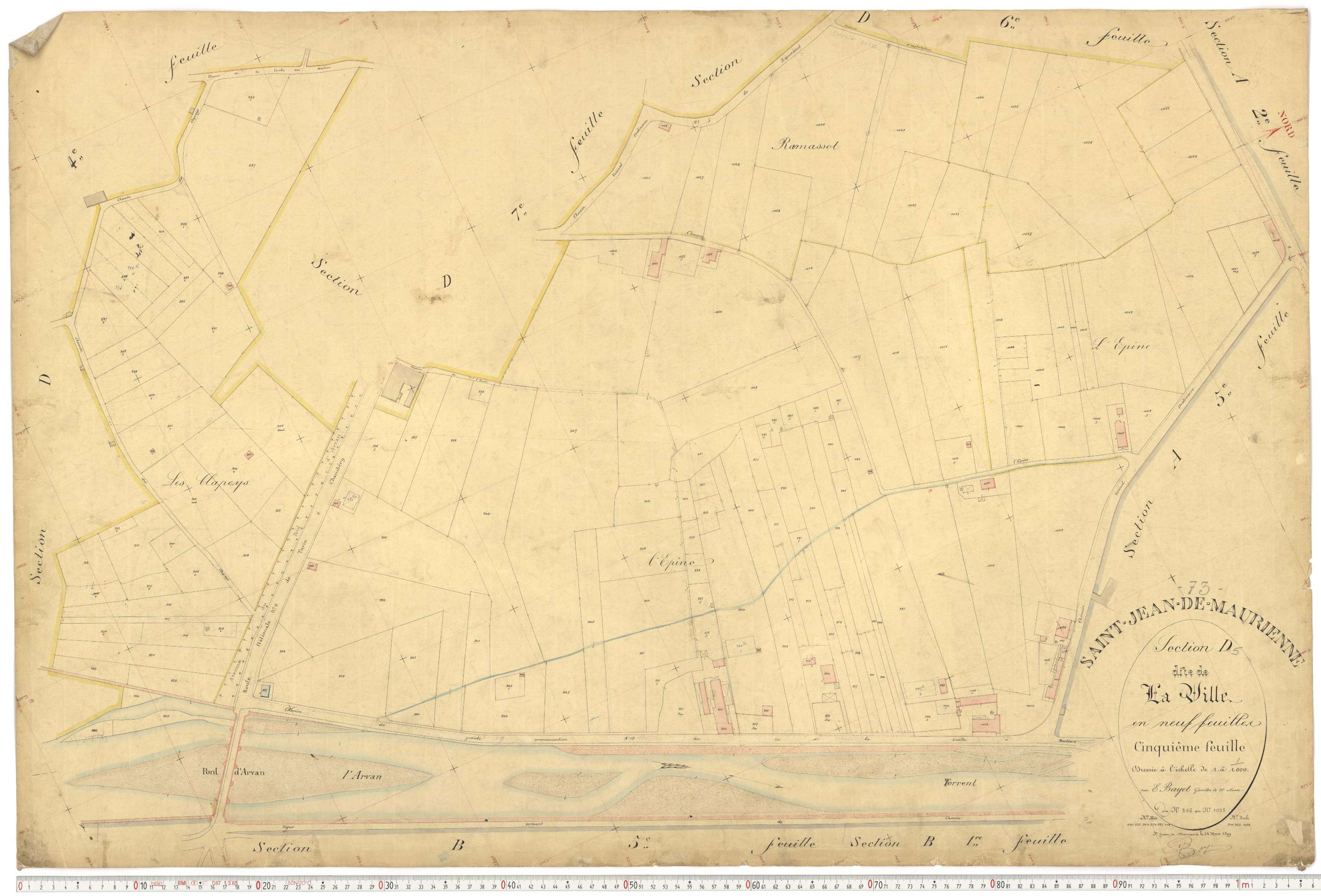 Saint-Jean-de-Maurienne - Plans cadastraux du premier cadastre français.