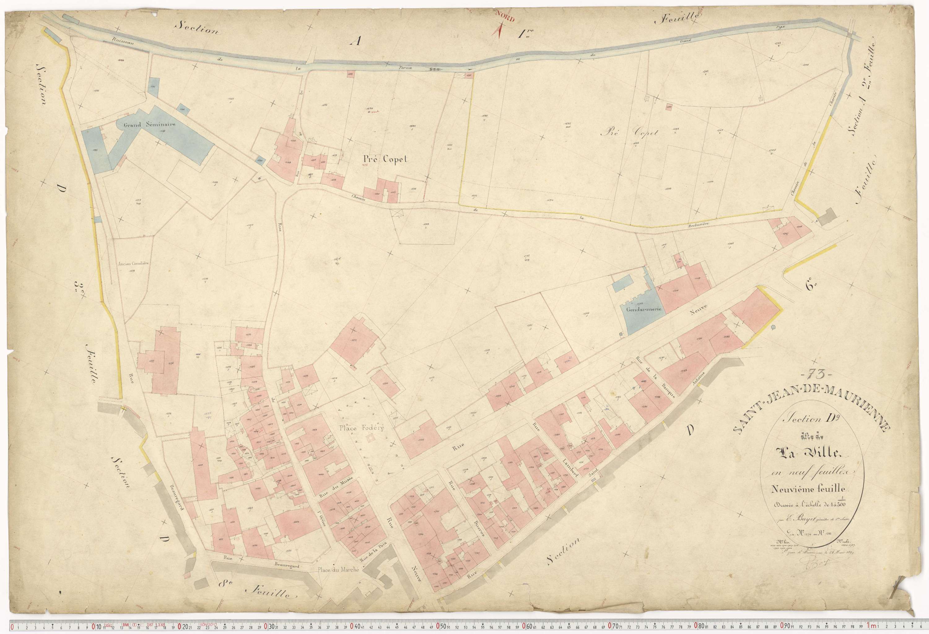 Saint-Jean-de-Maurienne - Plans cadastraux du premier cadastre français.