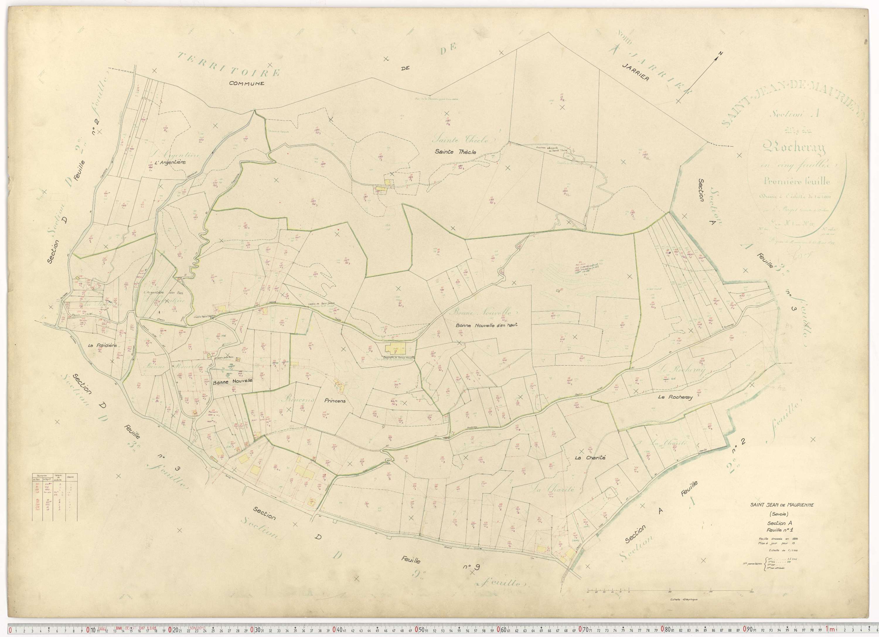 Saint-Jean-de-Maurienne - Plans cadastraux du cadastre rénové.