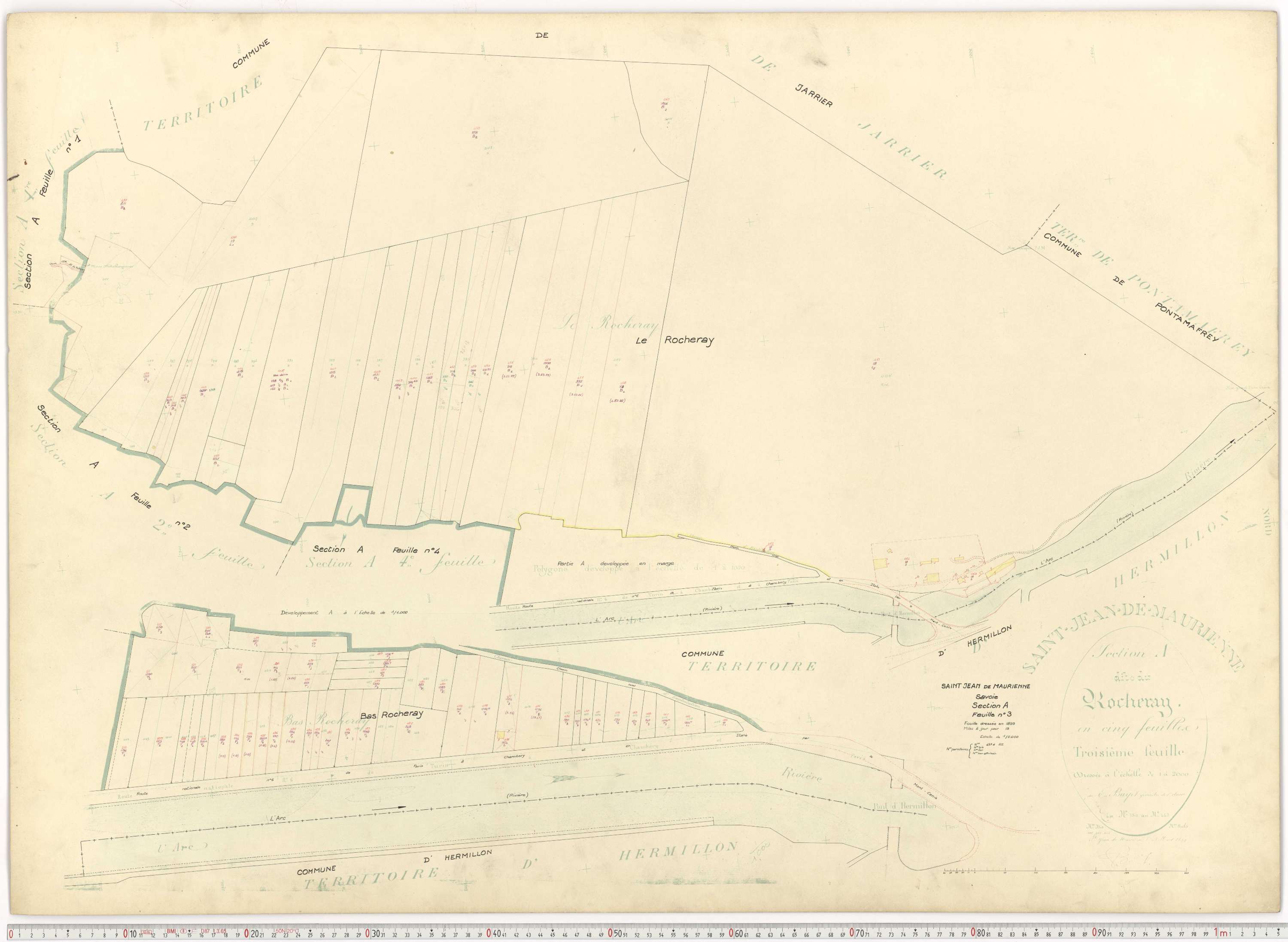 Saint-Jean-de-Maurienne - Plans cadastraux du cadastre rénové.