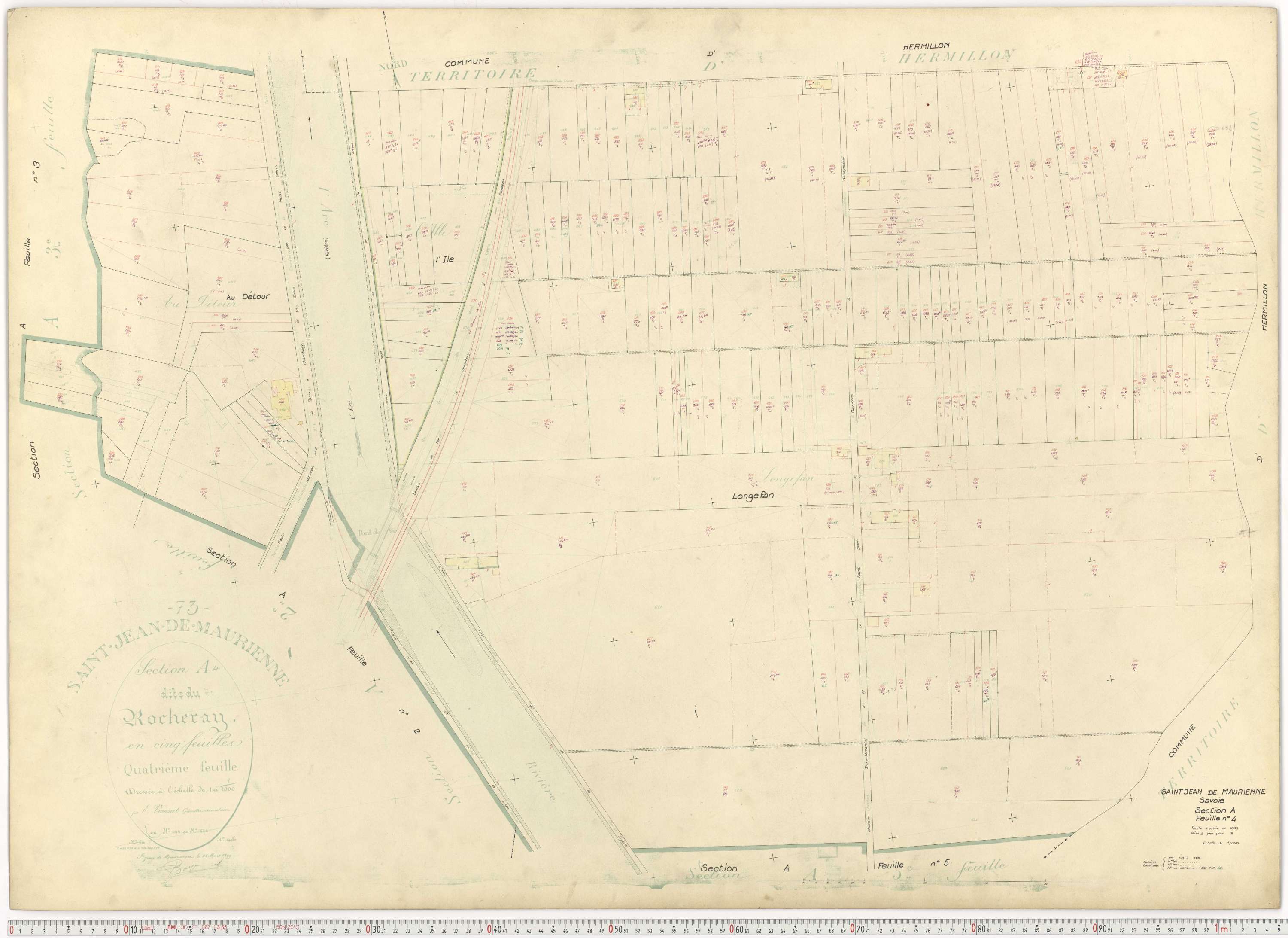 Saint-Jean-de-Maurienne - Plans cadastraux du cadastre rénové.