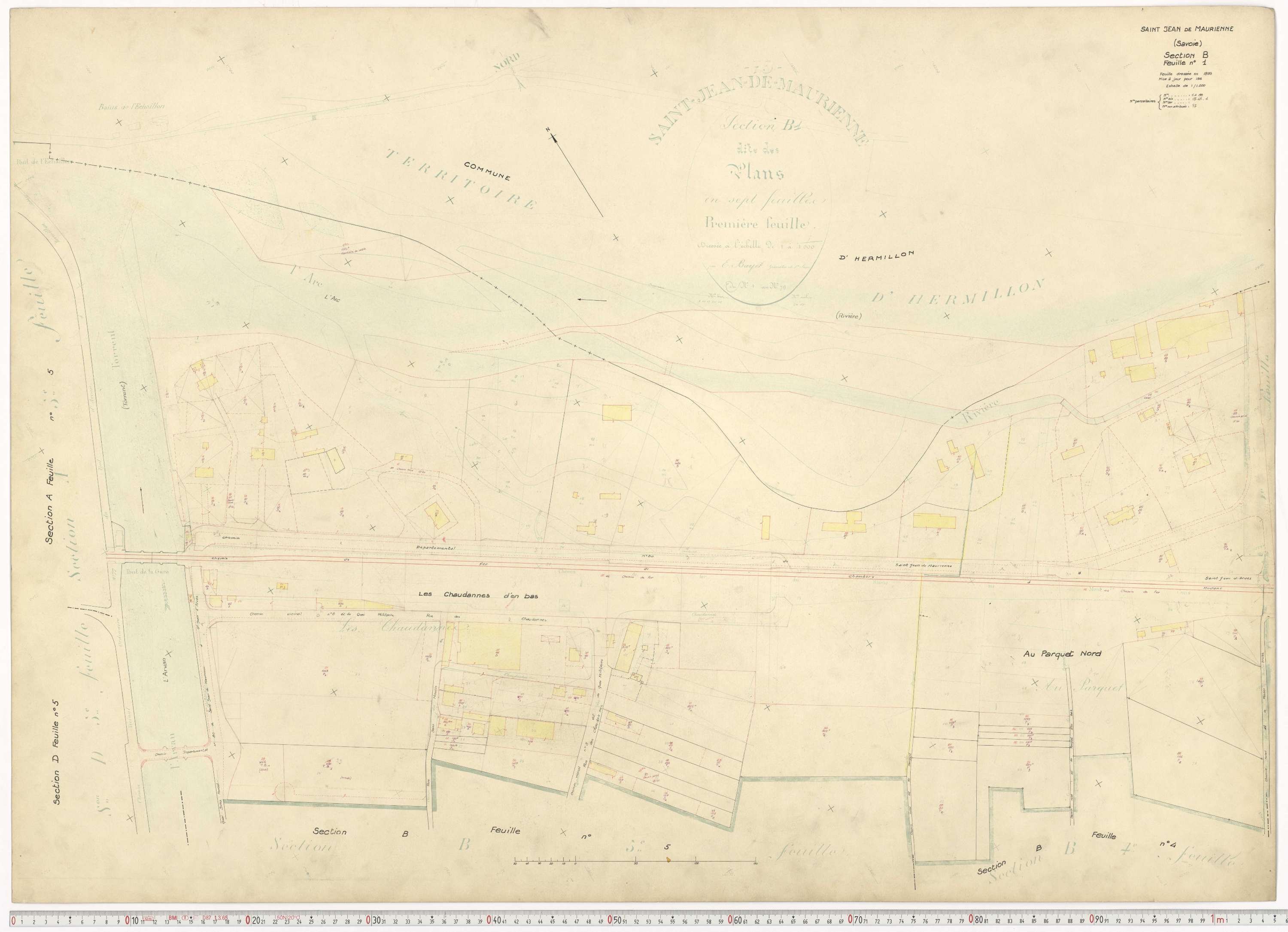 Saint-Jean-de-Maurienne - Plans cadastraux du cadastre rénové.