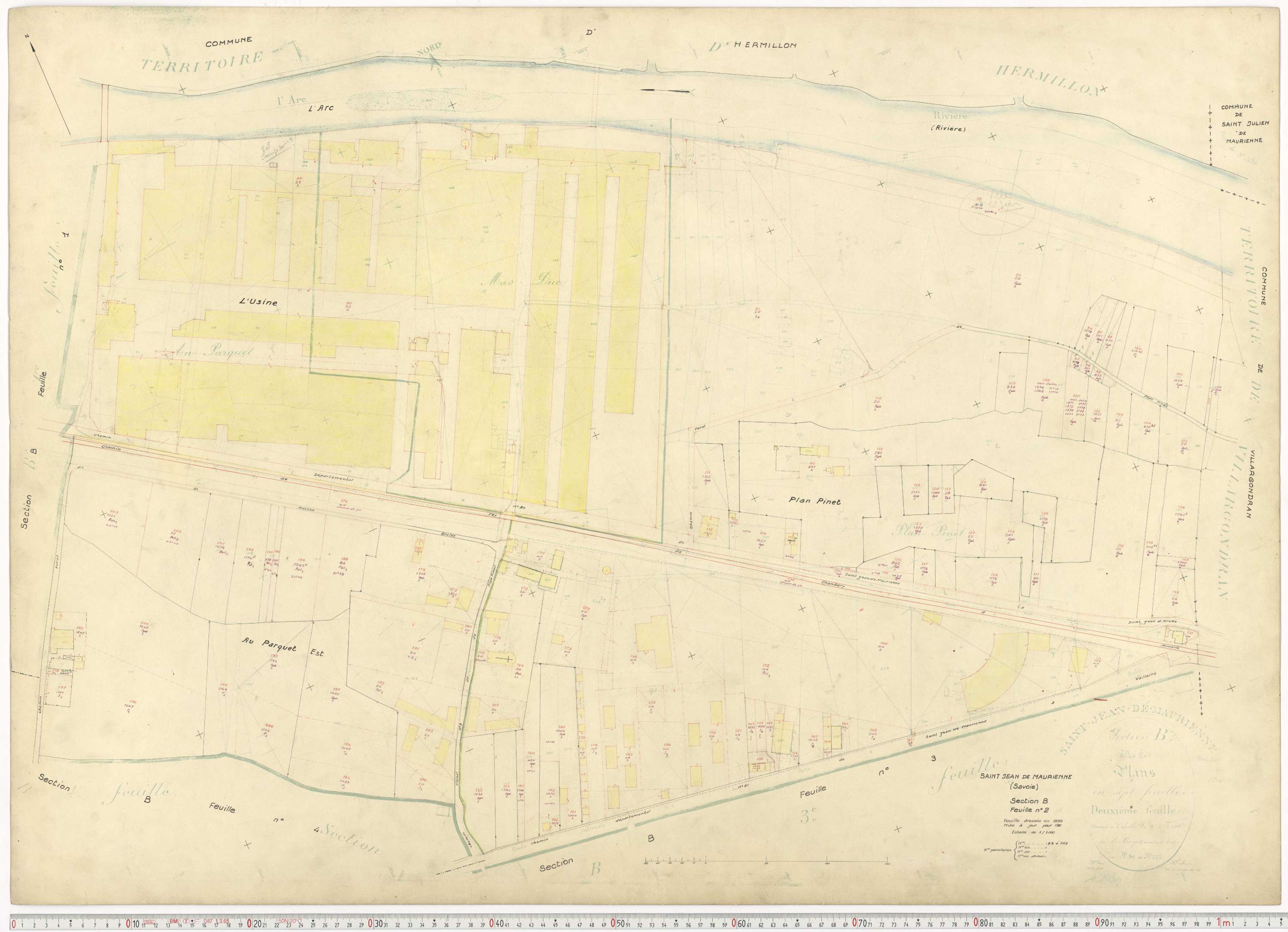 Saint-Jean-de-Maurienne - Plans cadastraux du cadastre rénové.