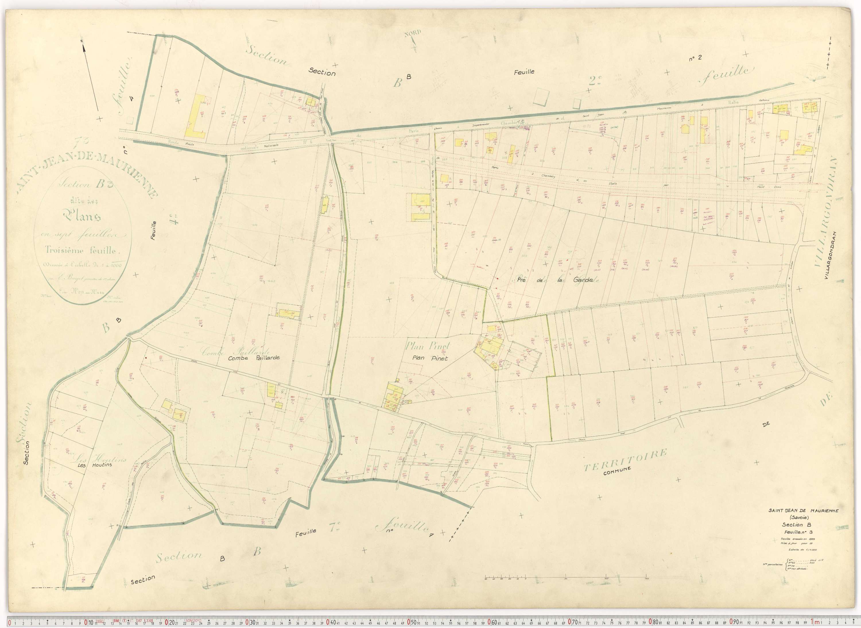Saint-Jean-de-Maurienne - Plans cadastraux du cadastre rénové.