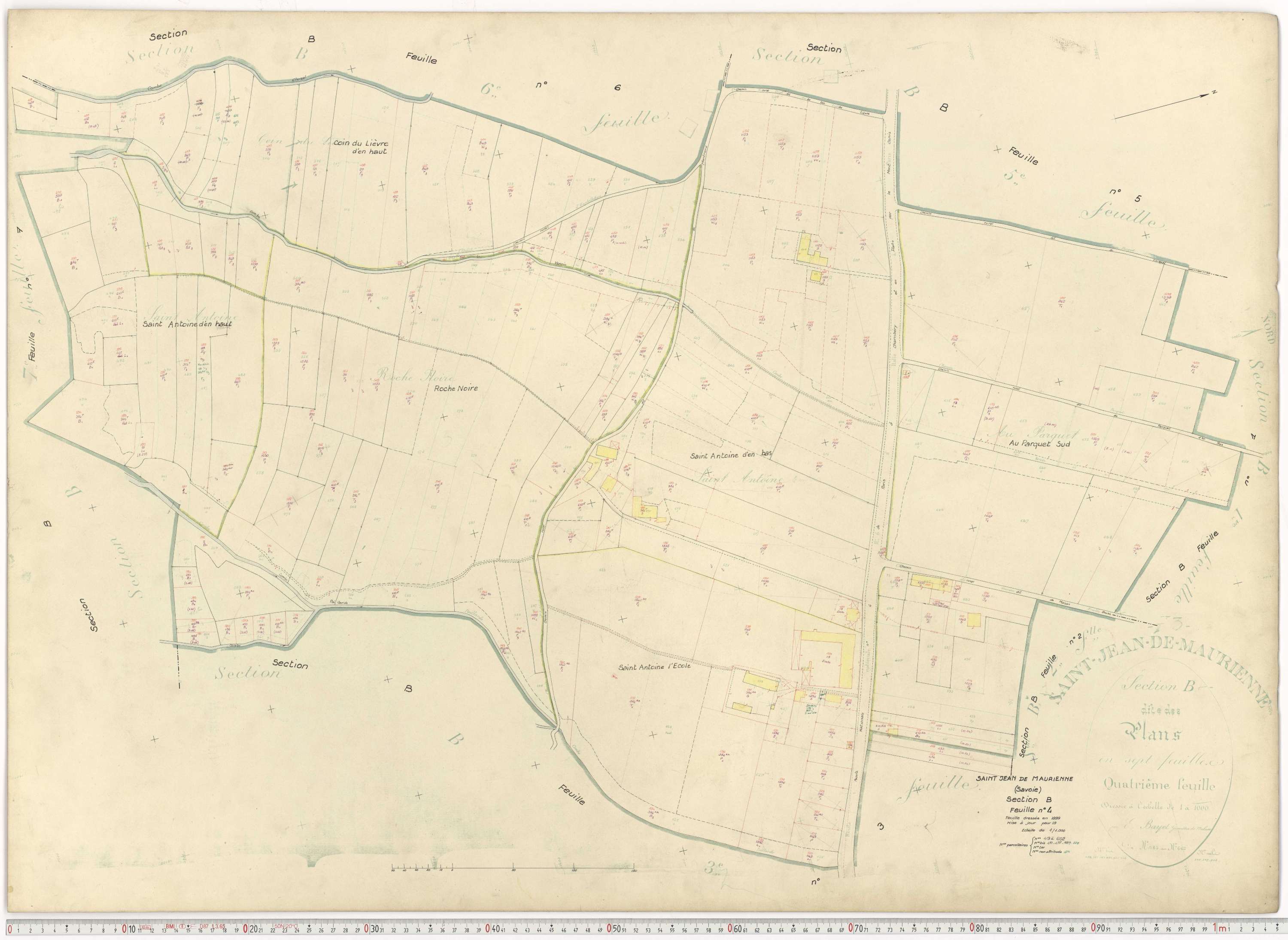 Saint-Jean-de-Maurienne - Plans cadastraux du cadastre rénové.