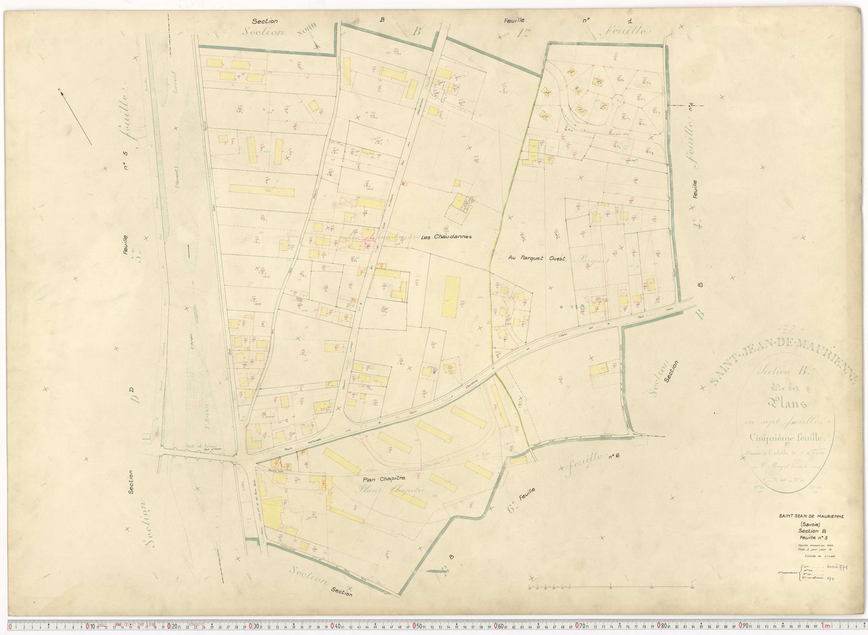 Saint-Jean-de-Maurienne - Plans cadastraux du cadastre rénové.