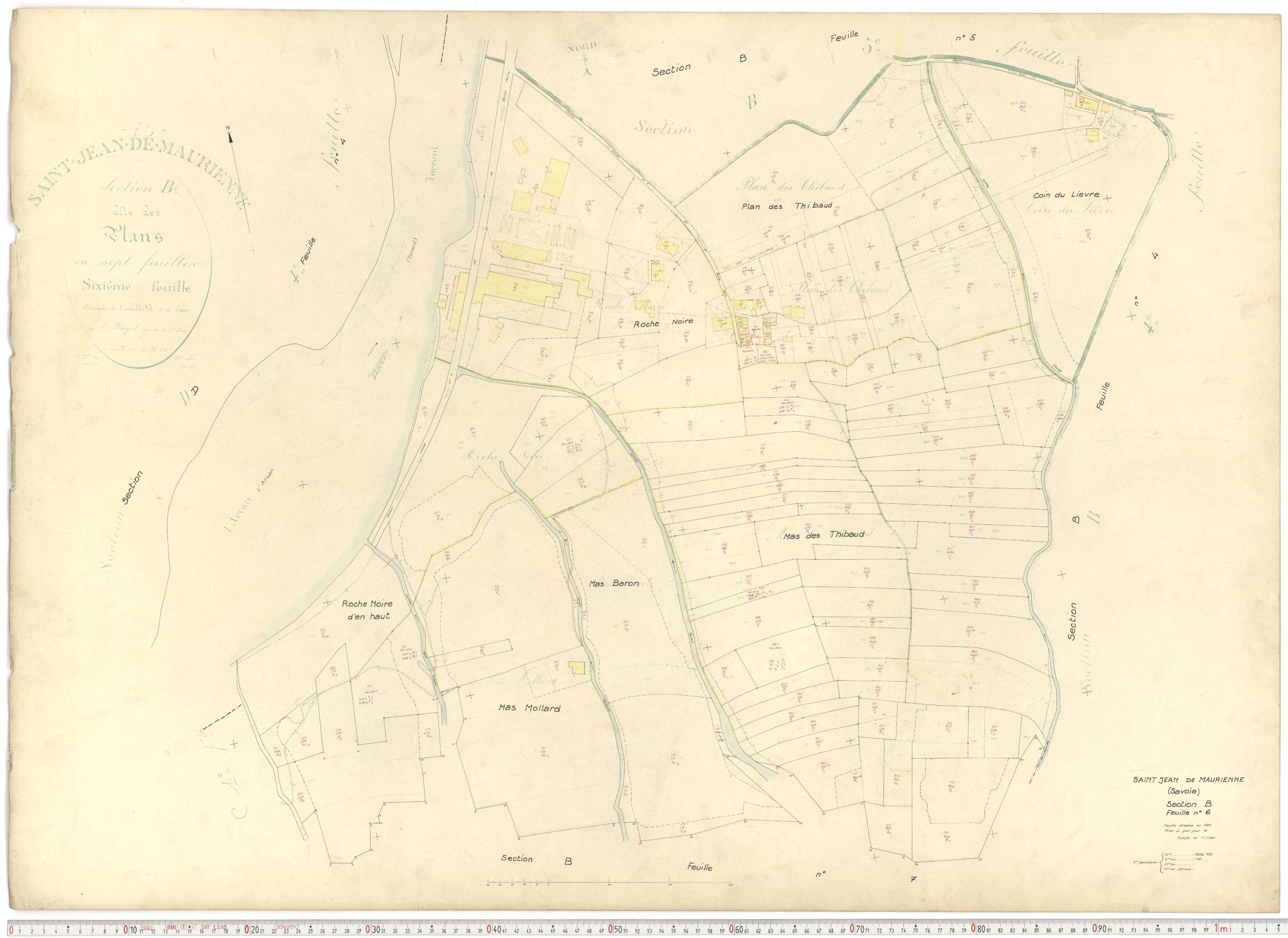 Saint-Jean-de-Maurienne - Plans cadastraux du cadastre rénové.
