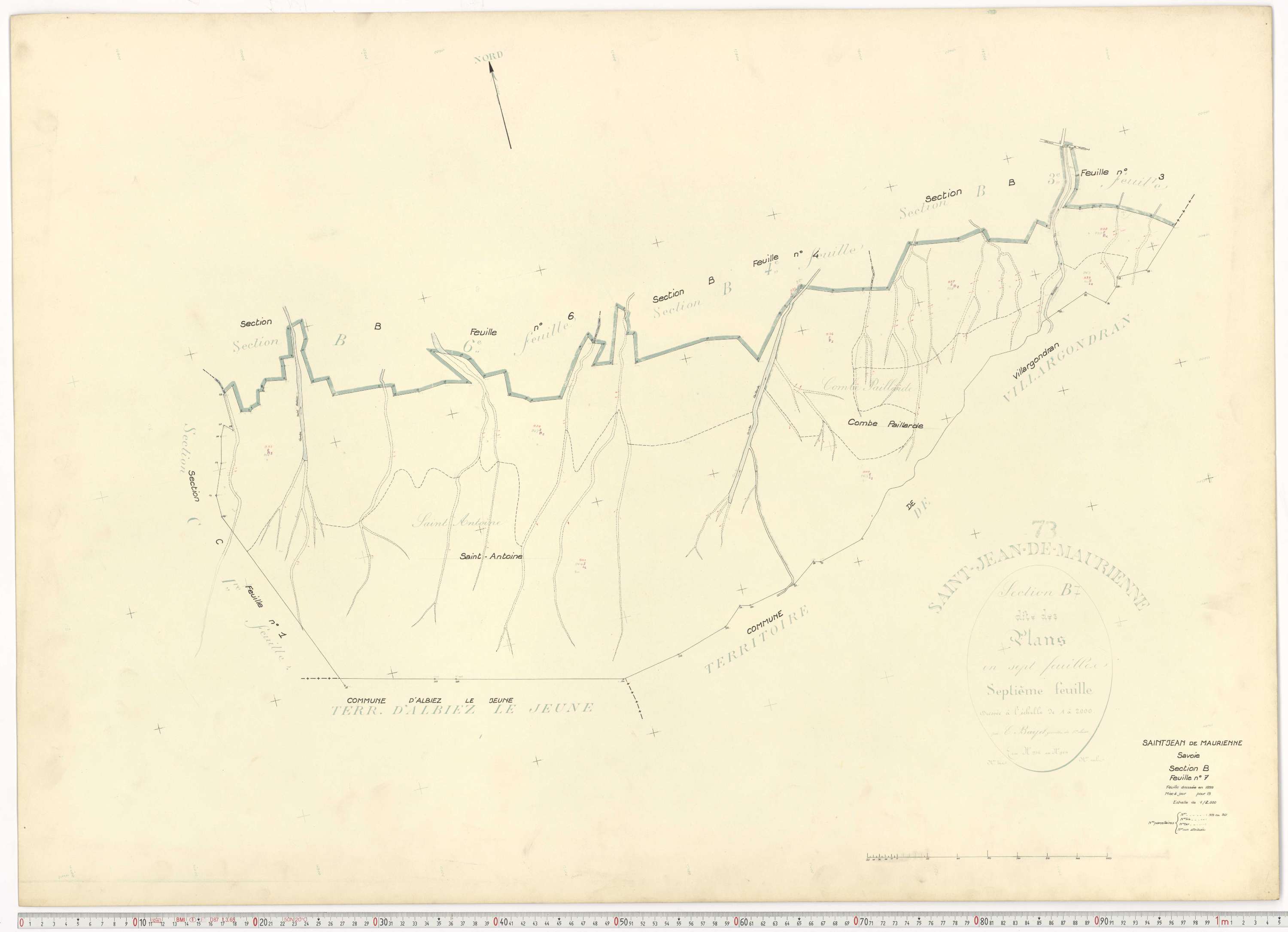 Saint-Jean-de-Maurienne - Plans cadastraux du cadastre rénové.