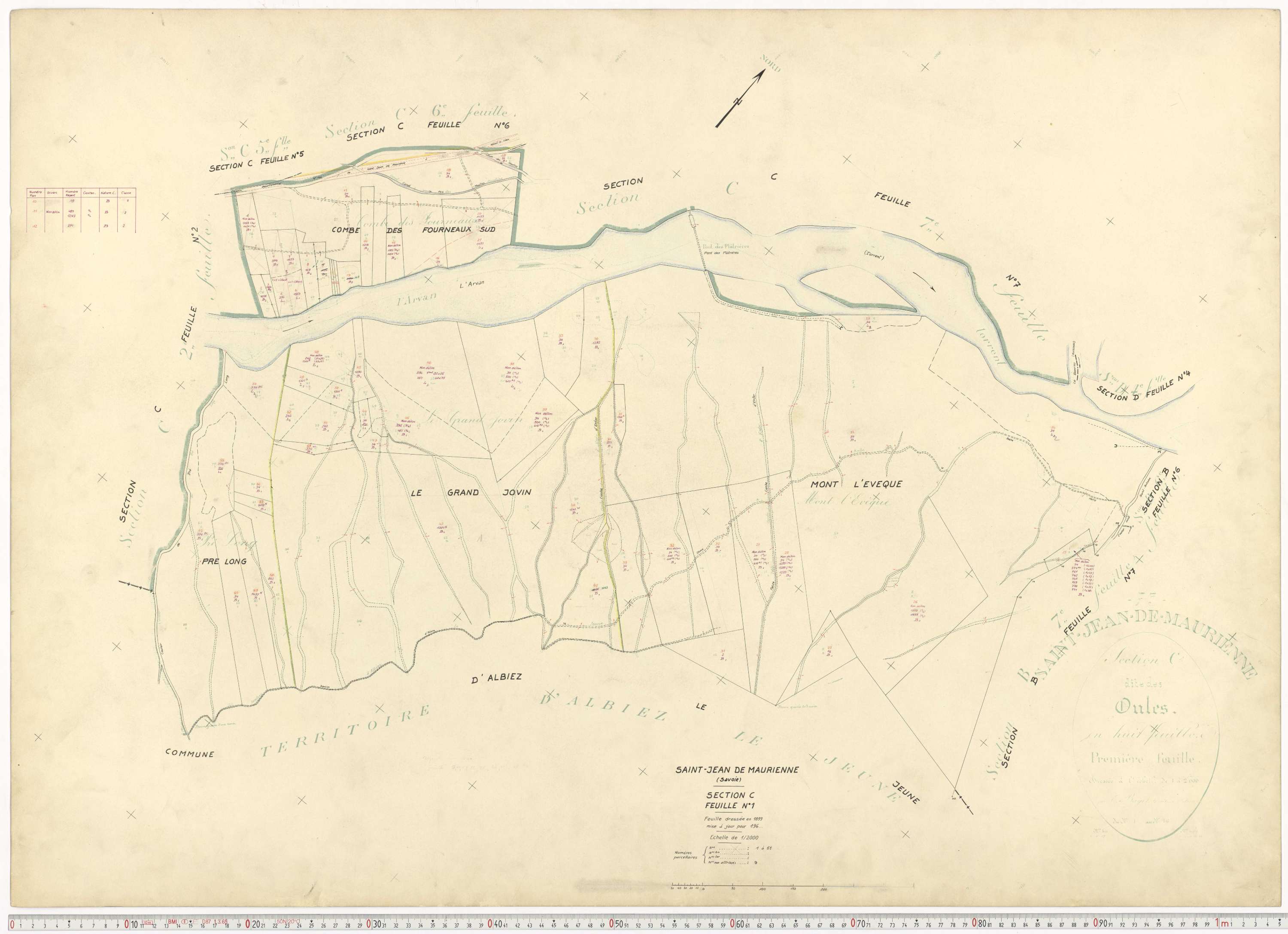 Saint-Jean-de-Maurienne - Plans cadastraux du cadastre rénové.