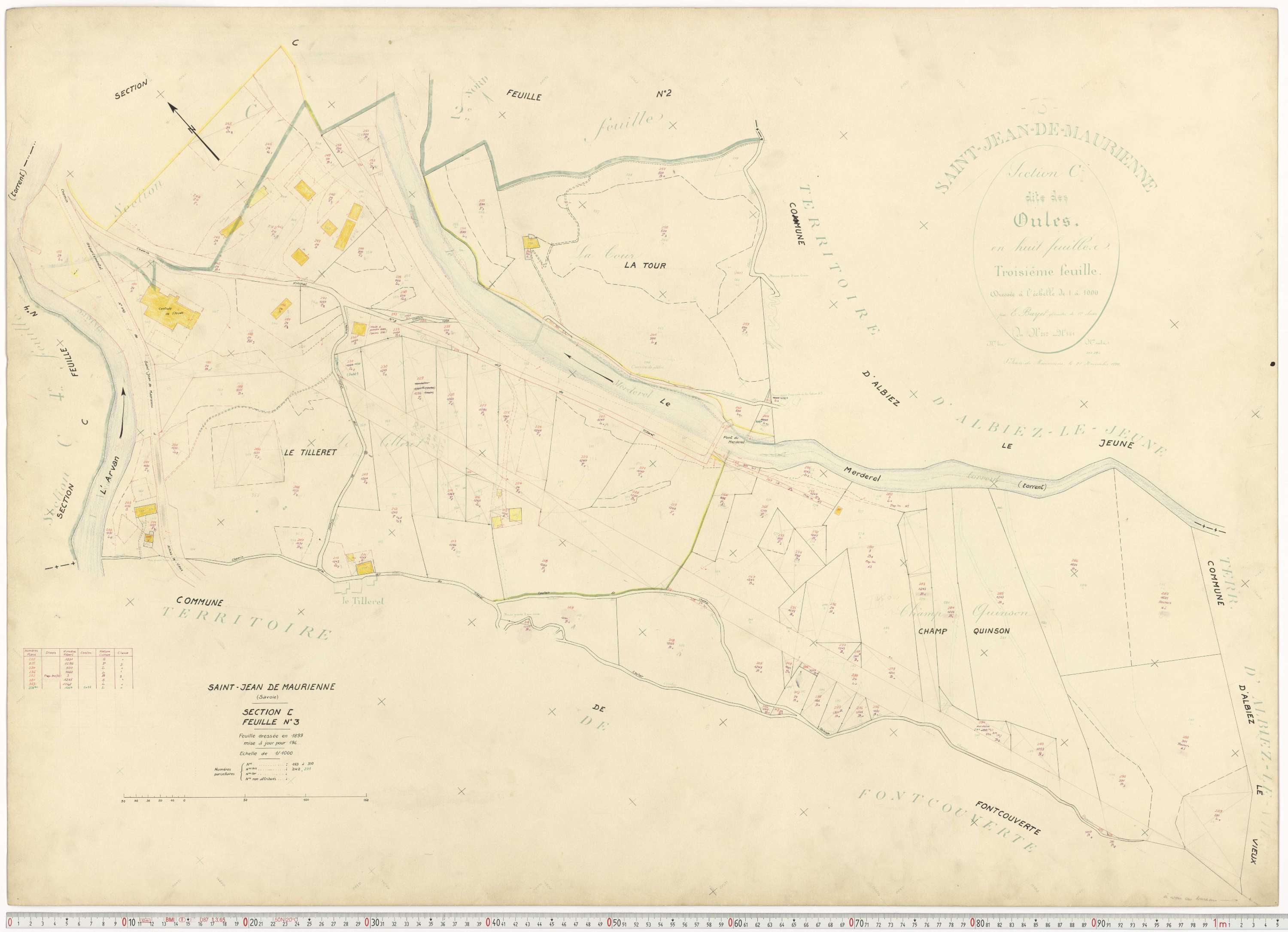 Saint-Jean-de-Maurienne - Plans cadastraux du cadastre rénové.