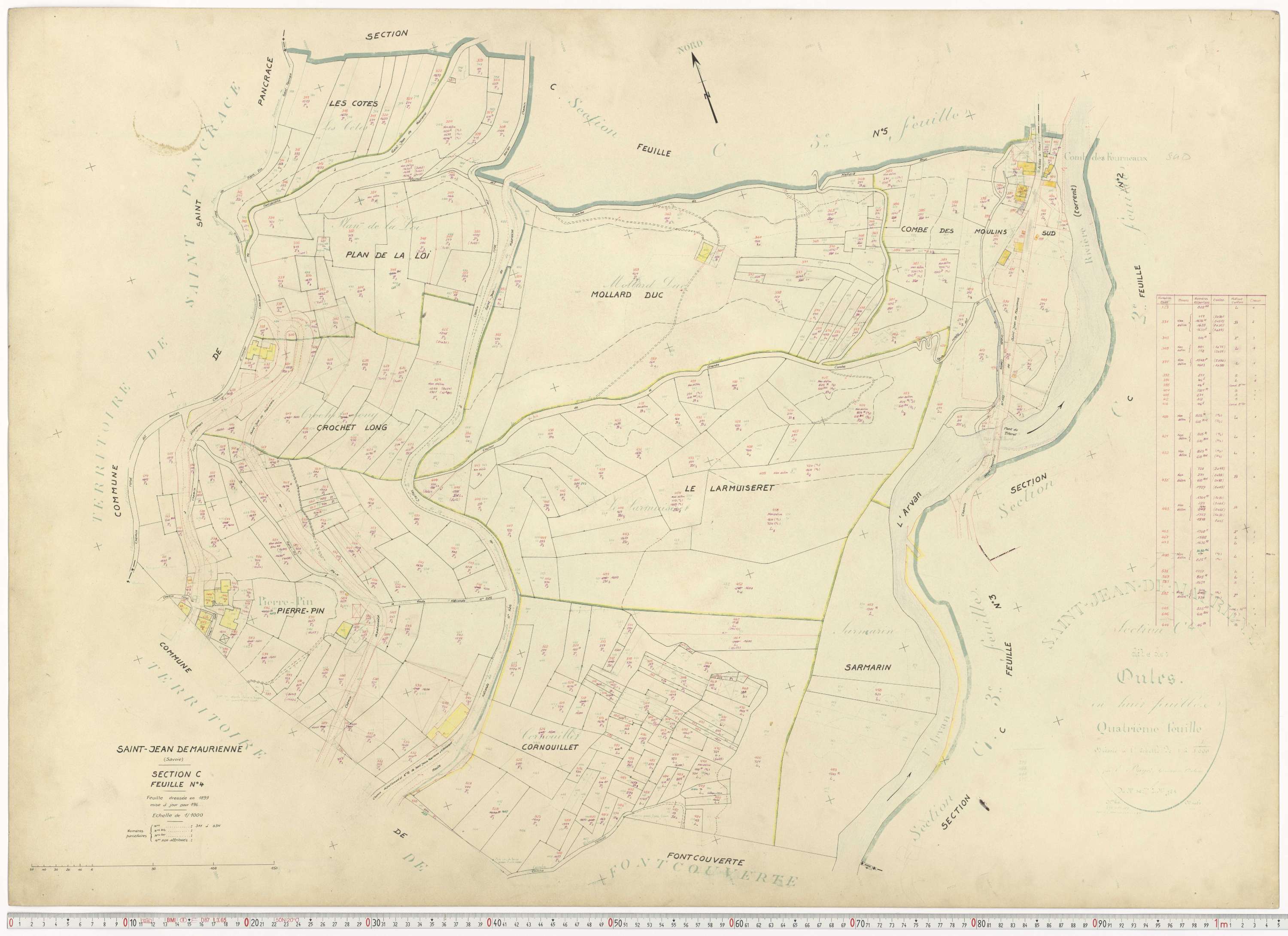 Saint-Jean-de-Maurienne - Plans cadastraux du cadastre rénové.