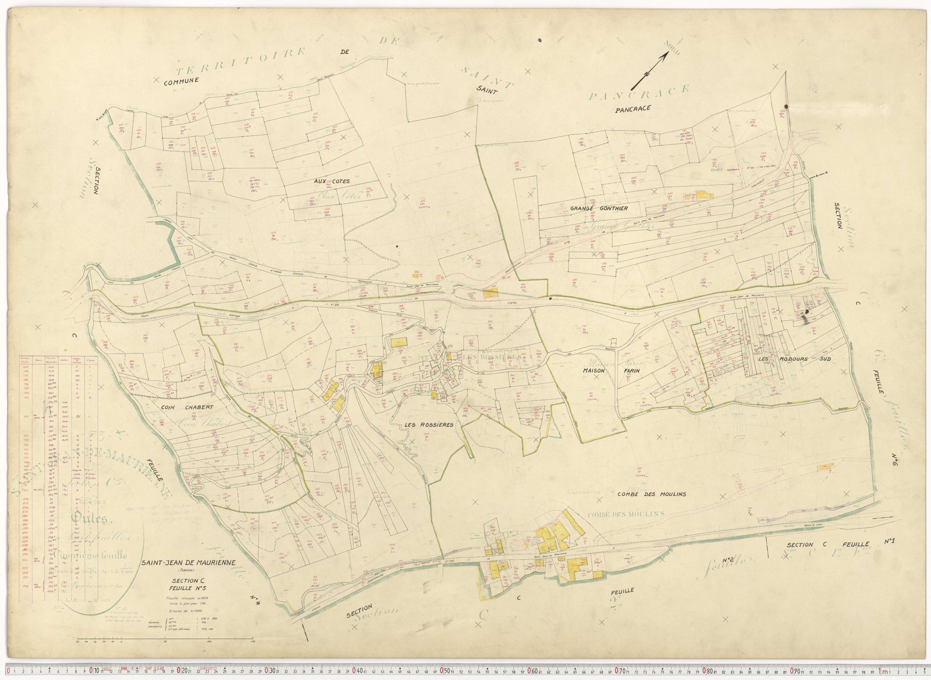 Saint-Jean-de-Maurienne - Plans cadastraux du cadastre rénové.