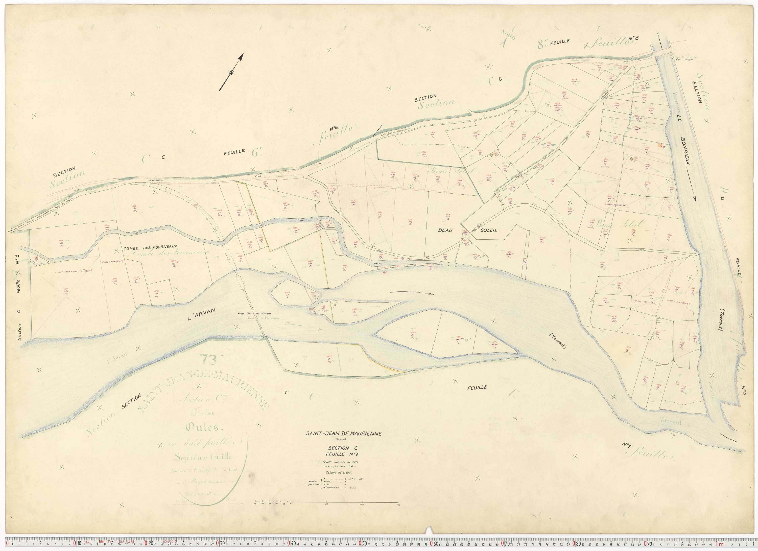 Saint-Jean-de-Maurienne - Plans cadastraux du cadastre rénové.