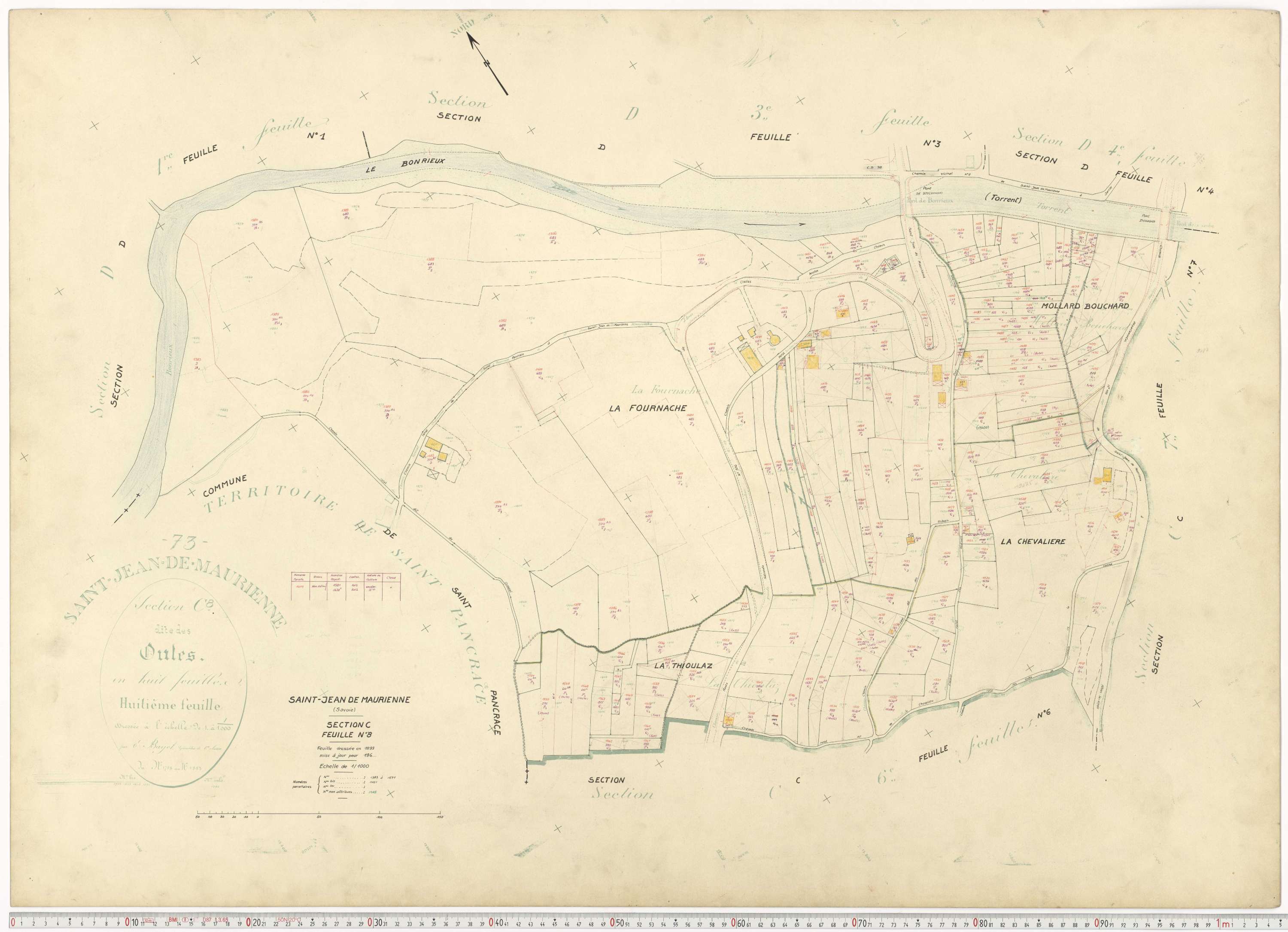 Saint-Jean-de-Maurienne - Plans cadastraux du cadastre rénové.