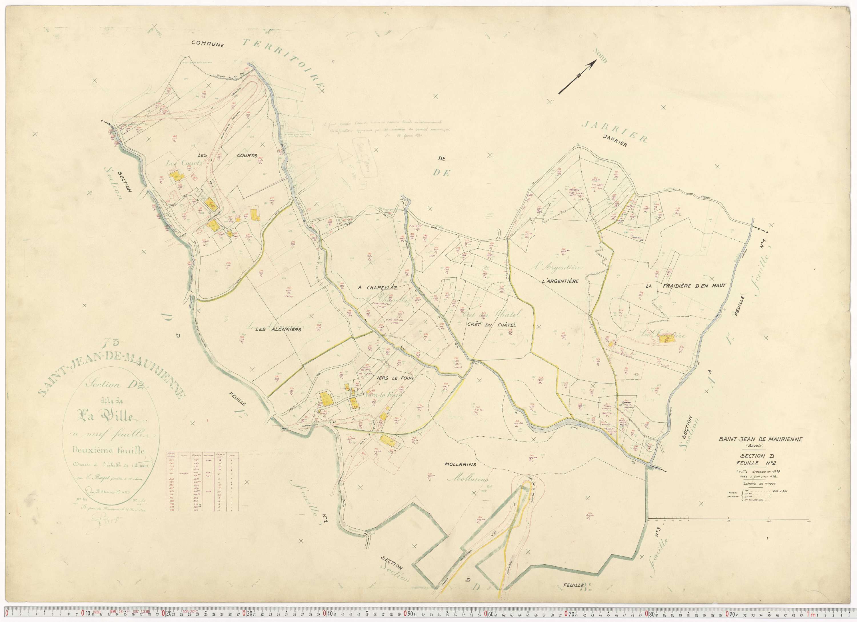 Saint-Jean-de-Maurienne - Plans cadastraux du cadastre rénové.
