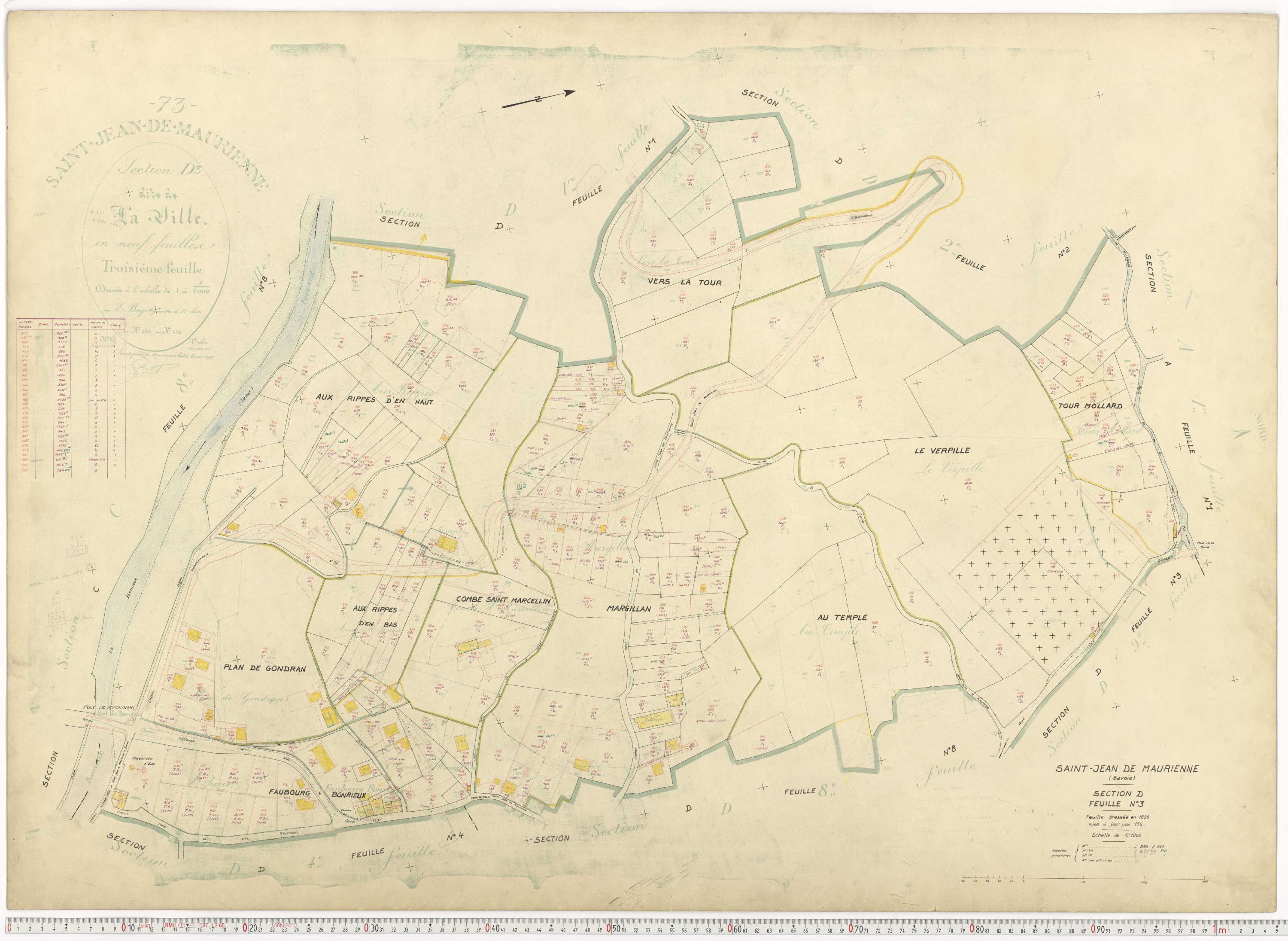 Saint-Jean-de-Maurienne - Plans cadastraux du cadastre rénové.