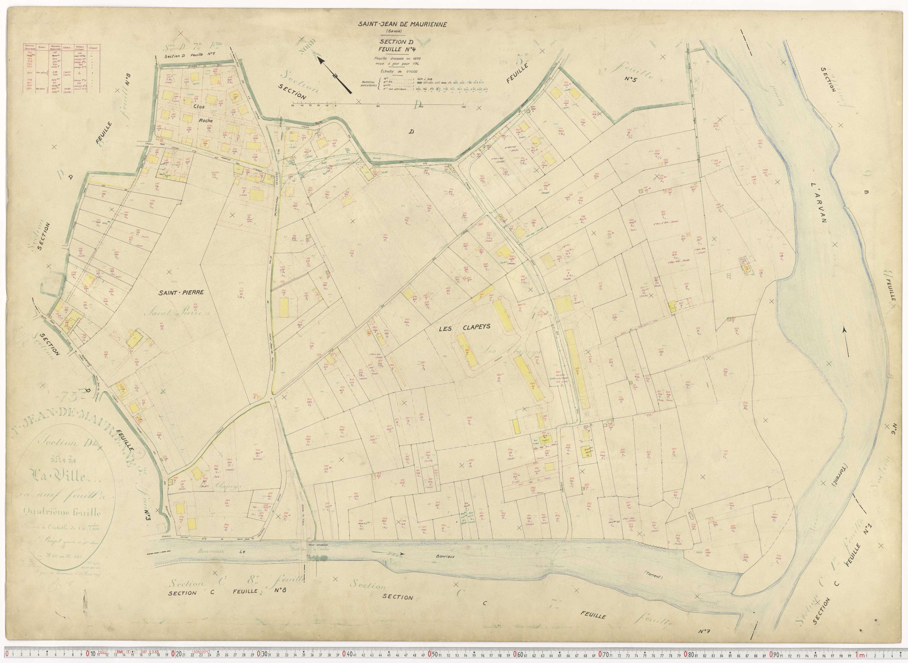Saint-Jean-de-Maurienne - Plans cadastraux du cadastre rénové.