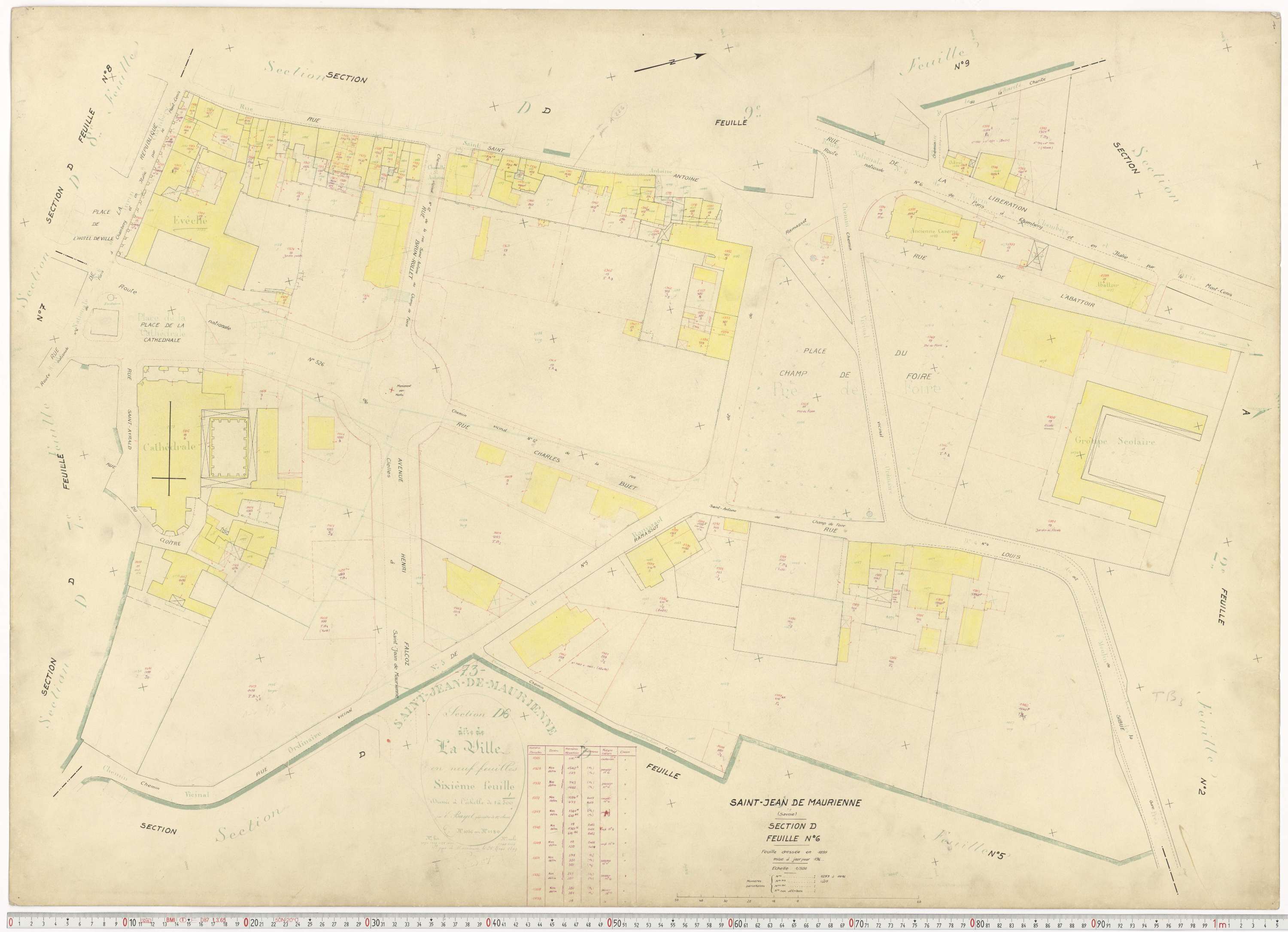 Saint-Jean-de-Maurienne - Plans cadastraux du cadastre rénové.