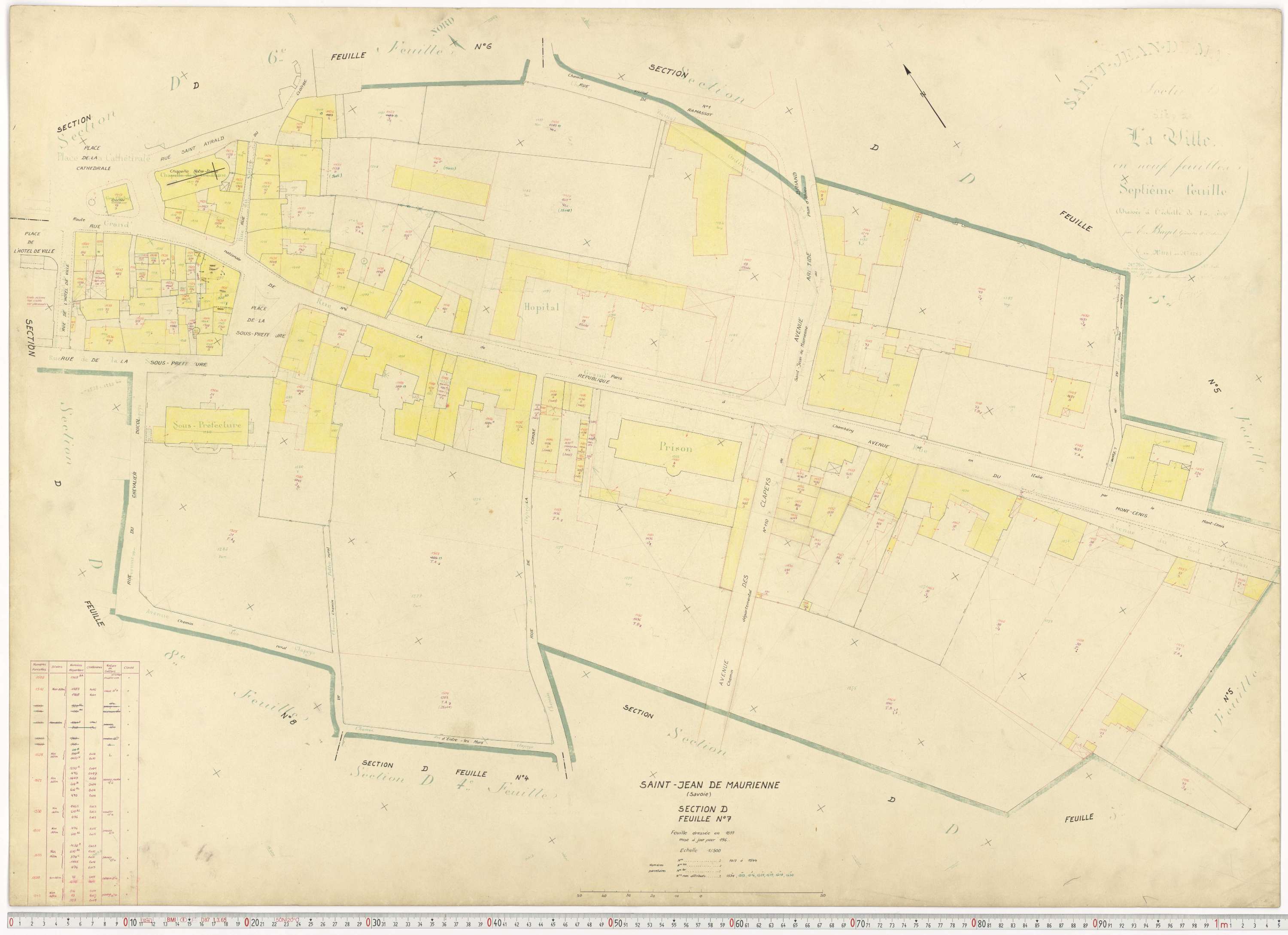 Saint-Jean-de-Maurienne - Plans cadastraux du cadastre rénové.