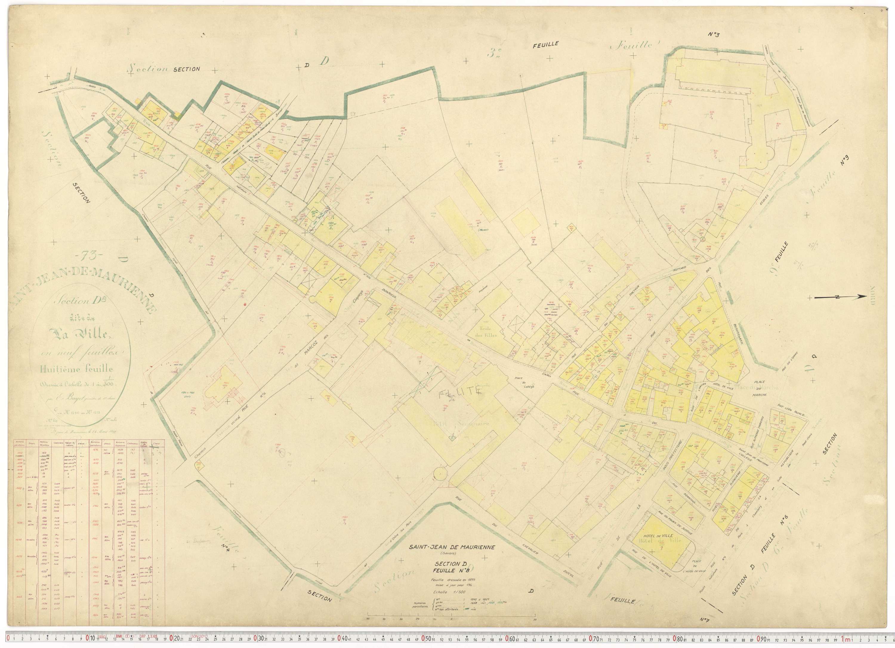 Saint-Jean-de-Maurienne - Plans cadastraux du cadastre rénové.