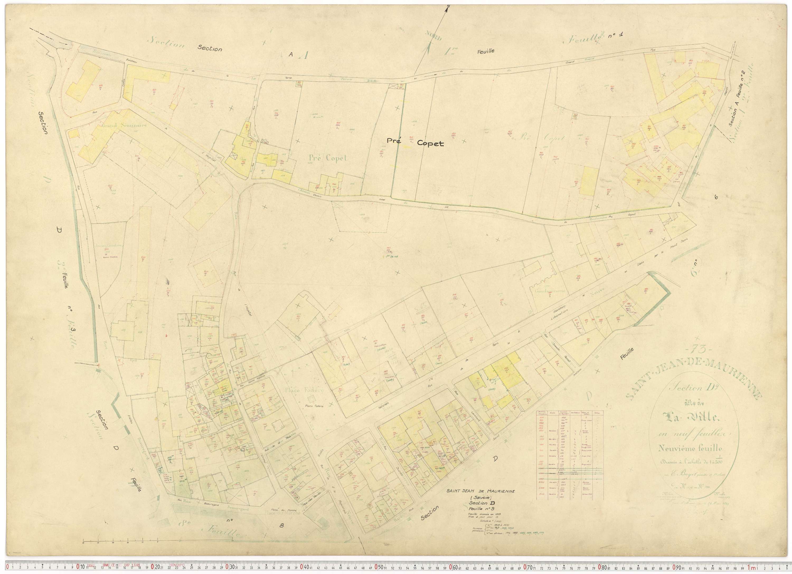 Saint-Jean-de-Maurienne - Plans cadastraux du cadastre rénové.