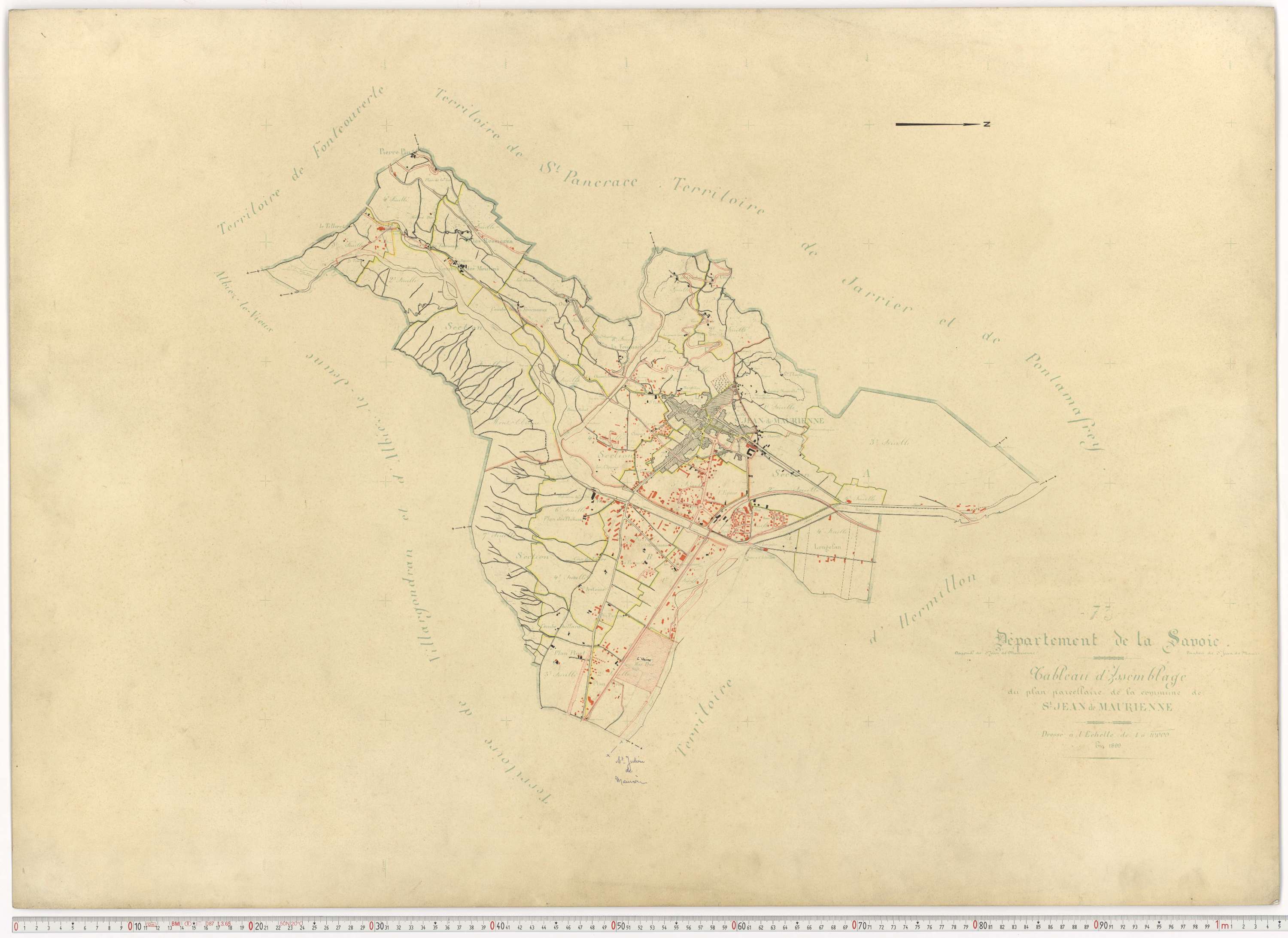 Saint-Jean-de-Maurienne - Plans cadastraux du cadastre rénové.