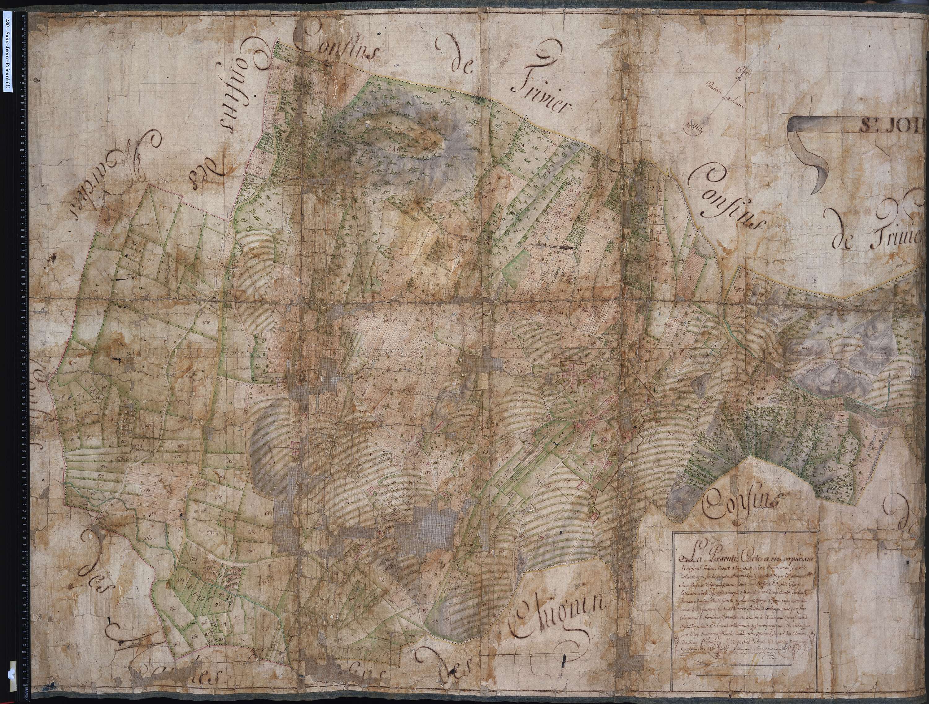 Saint-Jeoire-Prieuré - Copie de la mappe originale (plan cadastral) de la commune de Saint-Jeoire. Signée Cocelli, directeur de la péréquation générale.