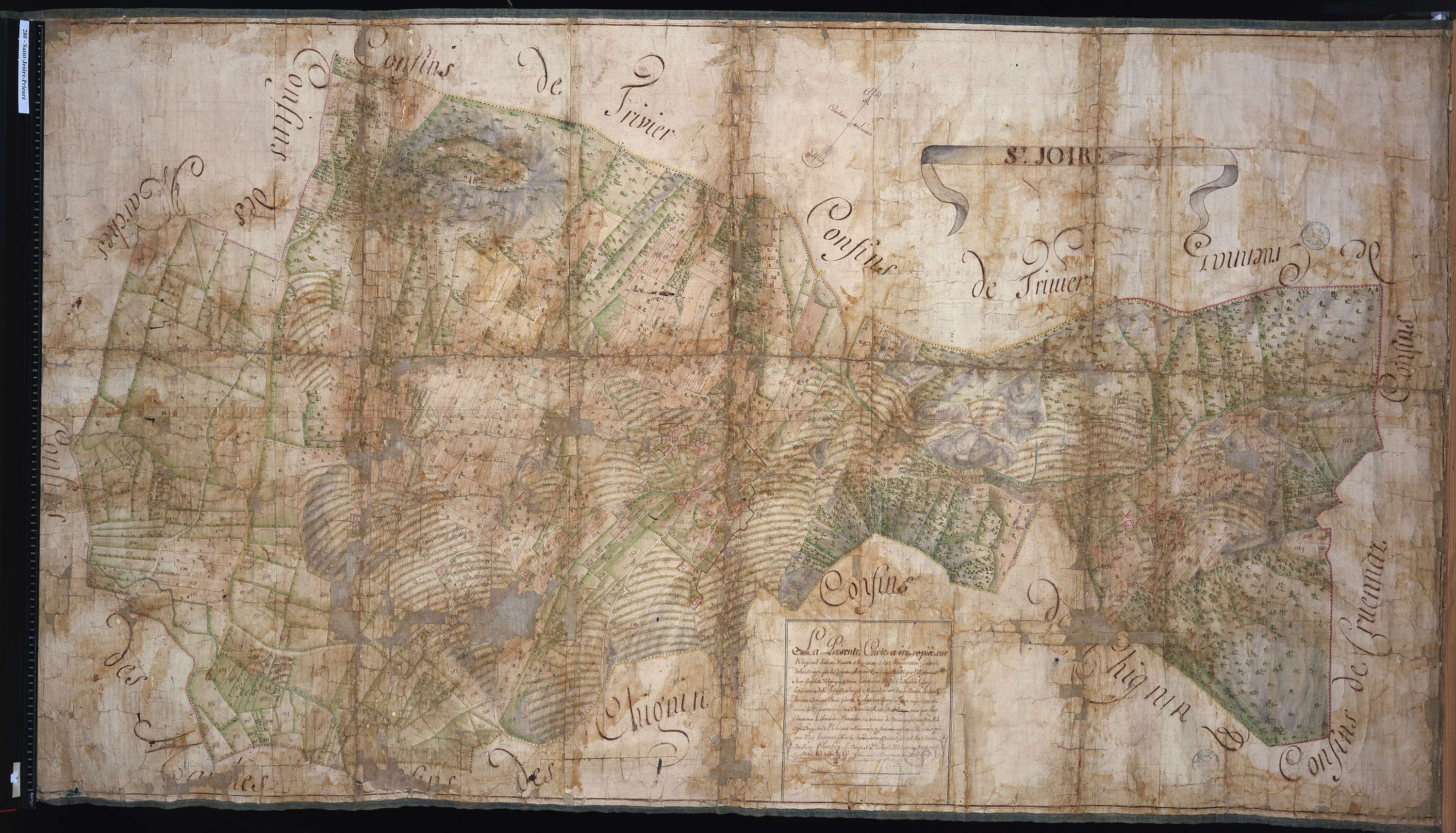 Saint-Jeoire-Prieuré - Copie de la mappe originale (plan cadastral) de la commune de Saint-Jeoire. Signée Cocelli, directeur de la péréquation générale.