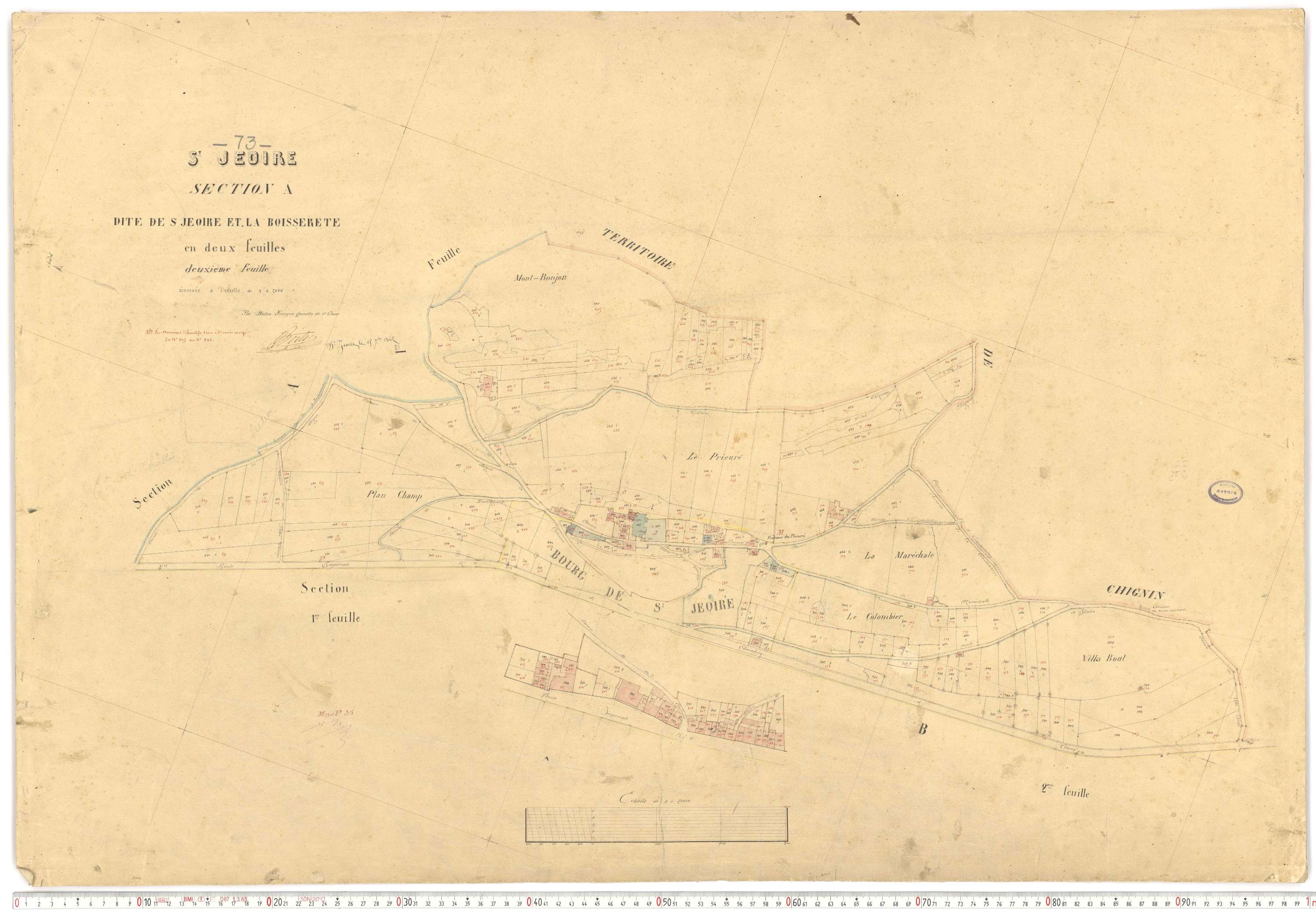 Saint-Jeoire-Prieuré - Plans cadastraux du premier cadastre français.