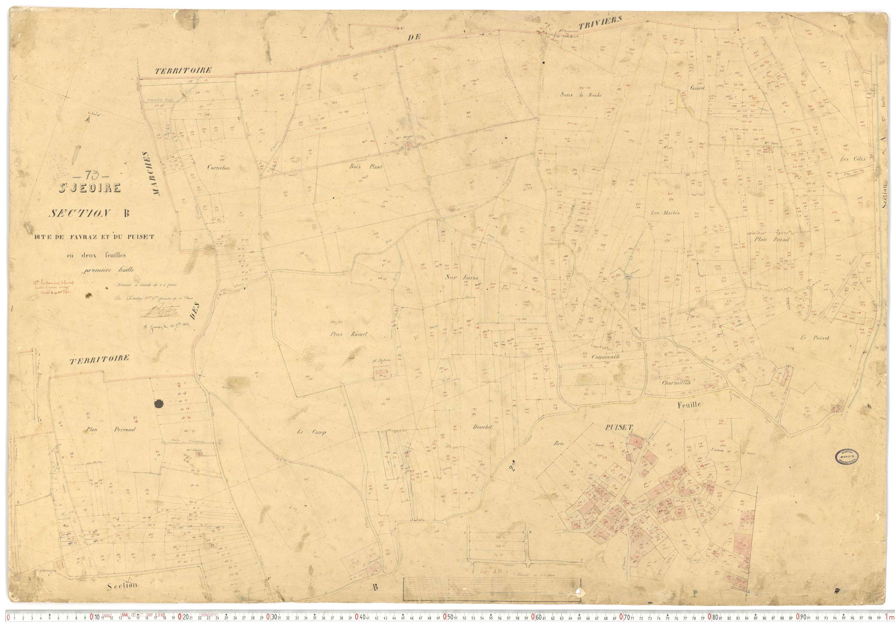 Saint-Jeoire-Prieuré - Plans cadastraux du premier cadastre français.