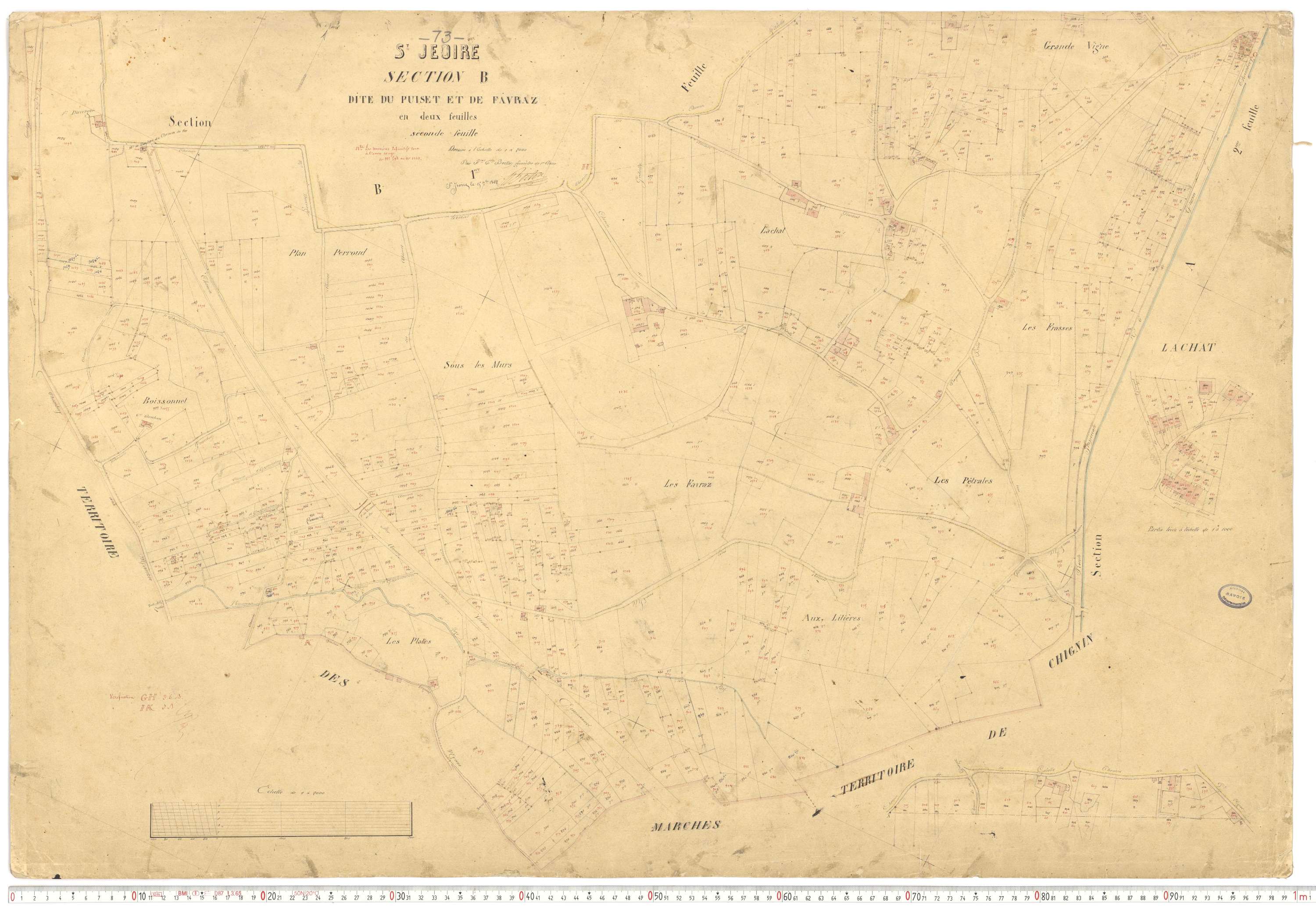 Saint-Jeoire-Prieuré - Plans cadastraux du premier cadastre français.