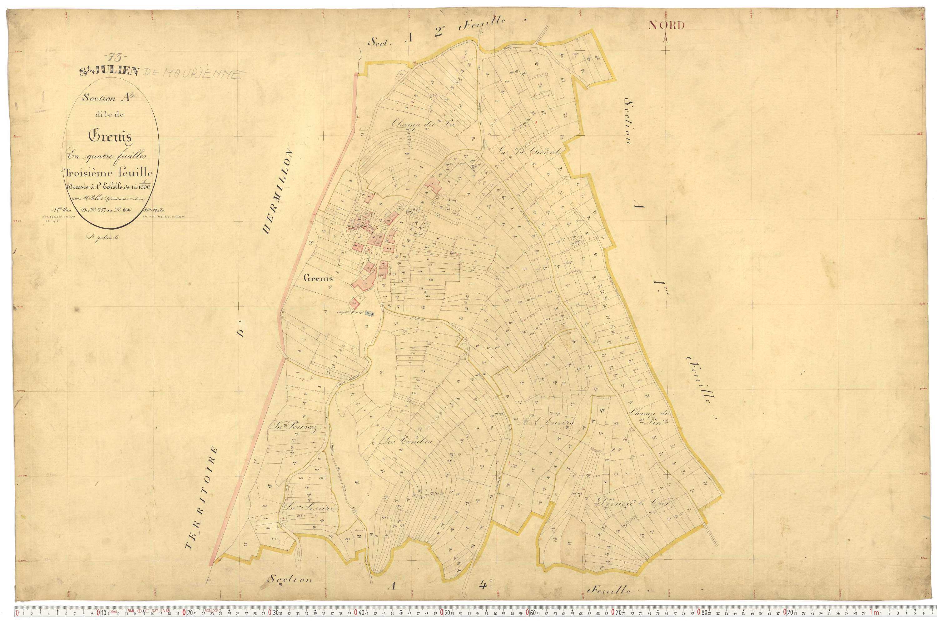 Saint-Julien-Mont-Denis - Plans cadastraux du premier cadastre français.