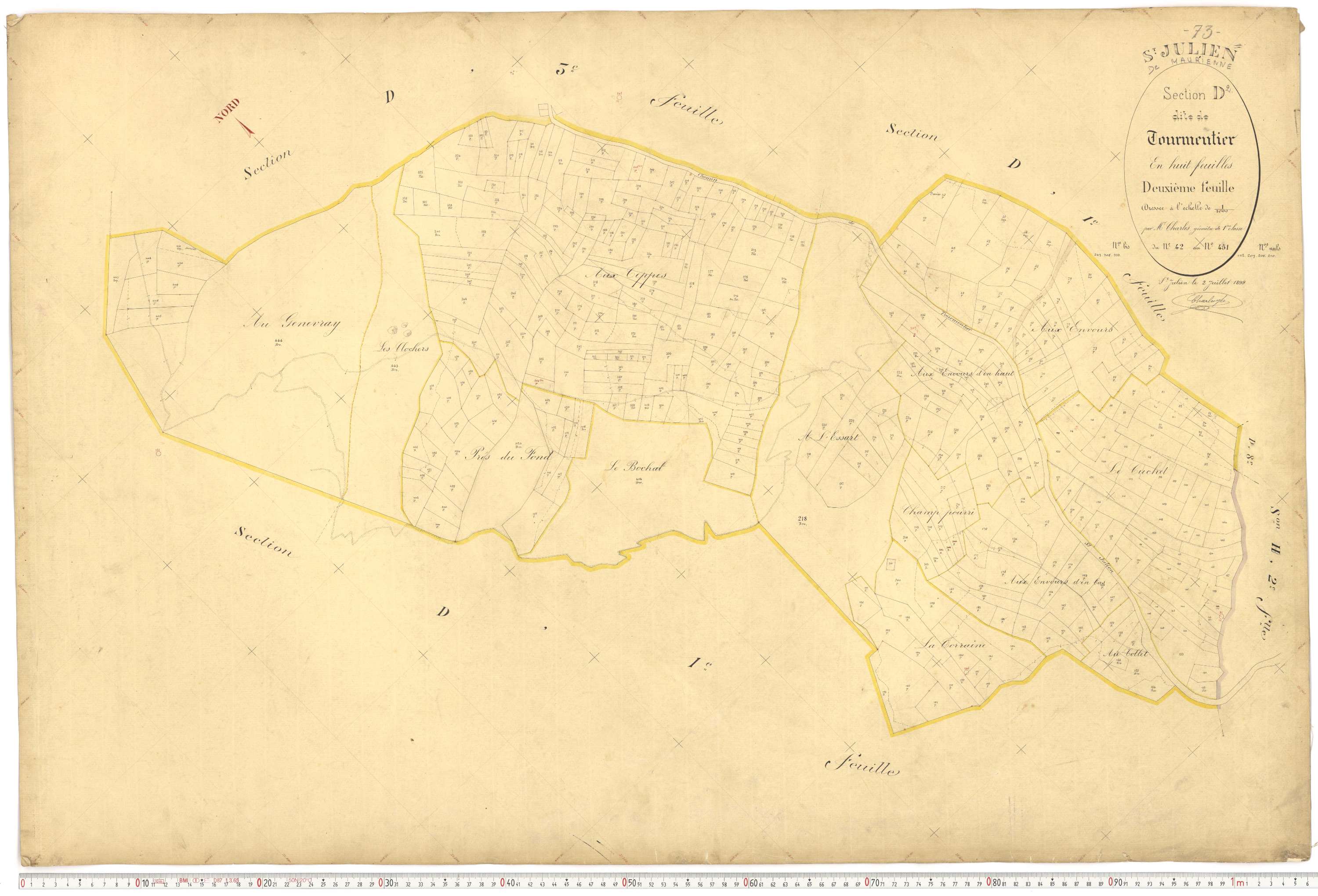 Saint-Julien-Mont-Denis - Plans cadastraux du premier cadastre français.