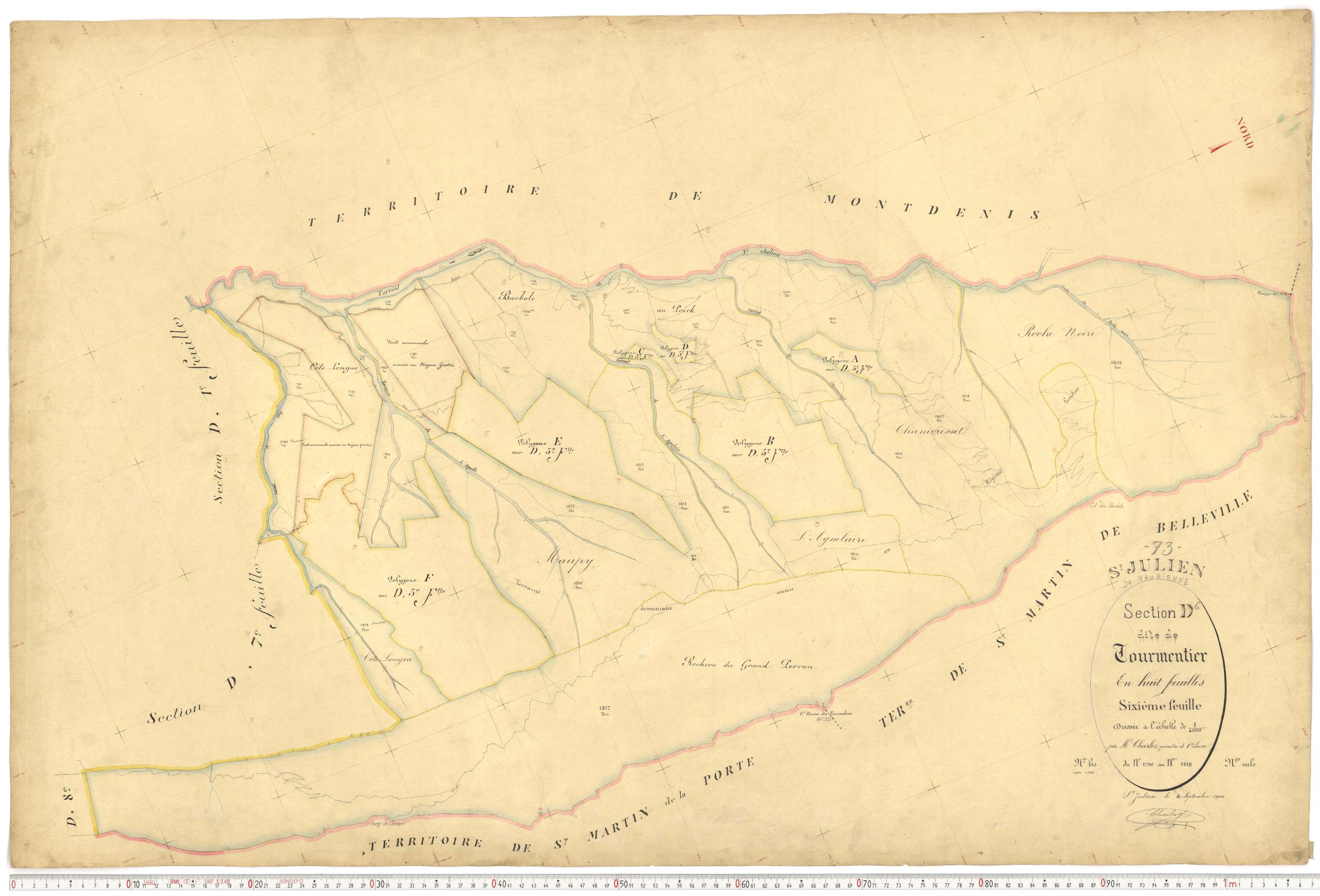 Saint-Julien-Mont-Denis - Plans cadastraux du premier cadastre français.