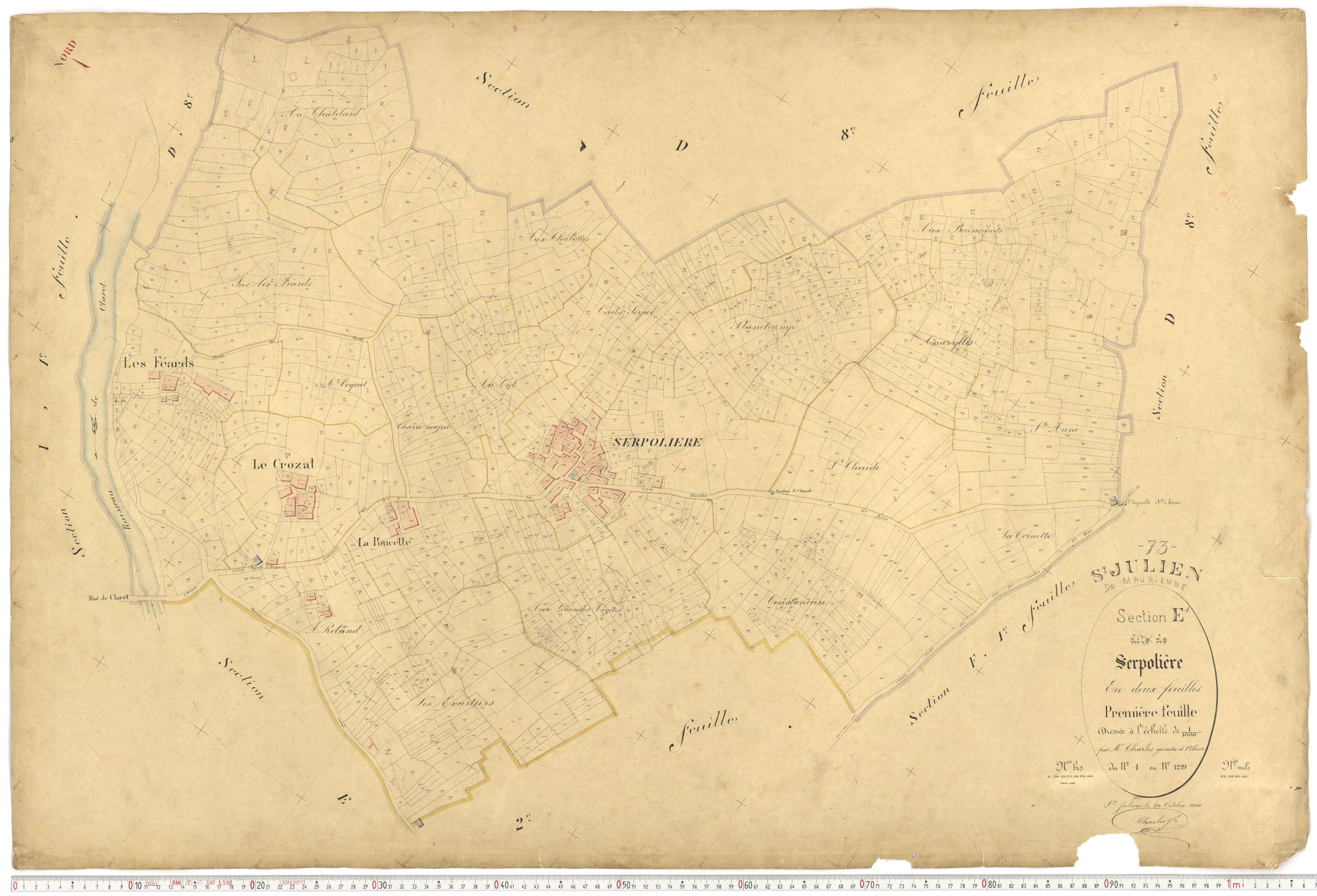 Saint-Julien-Mont-Denis - Plans cadastraux du premier cadastre français.