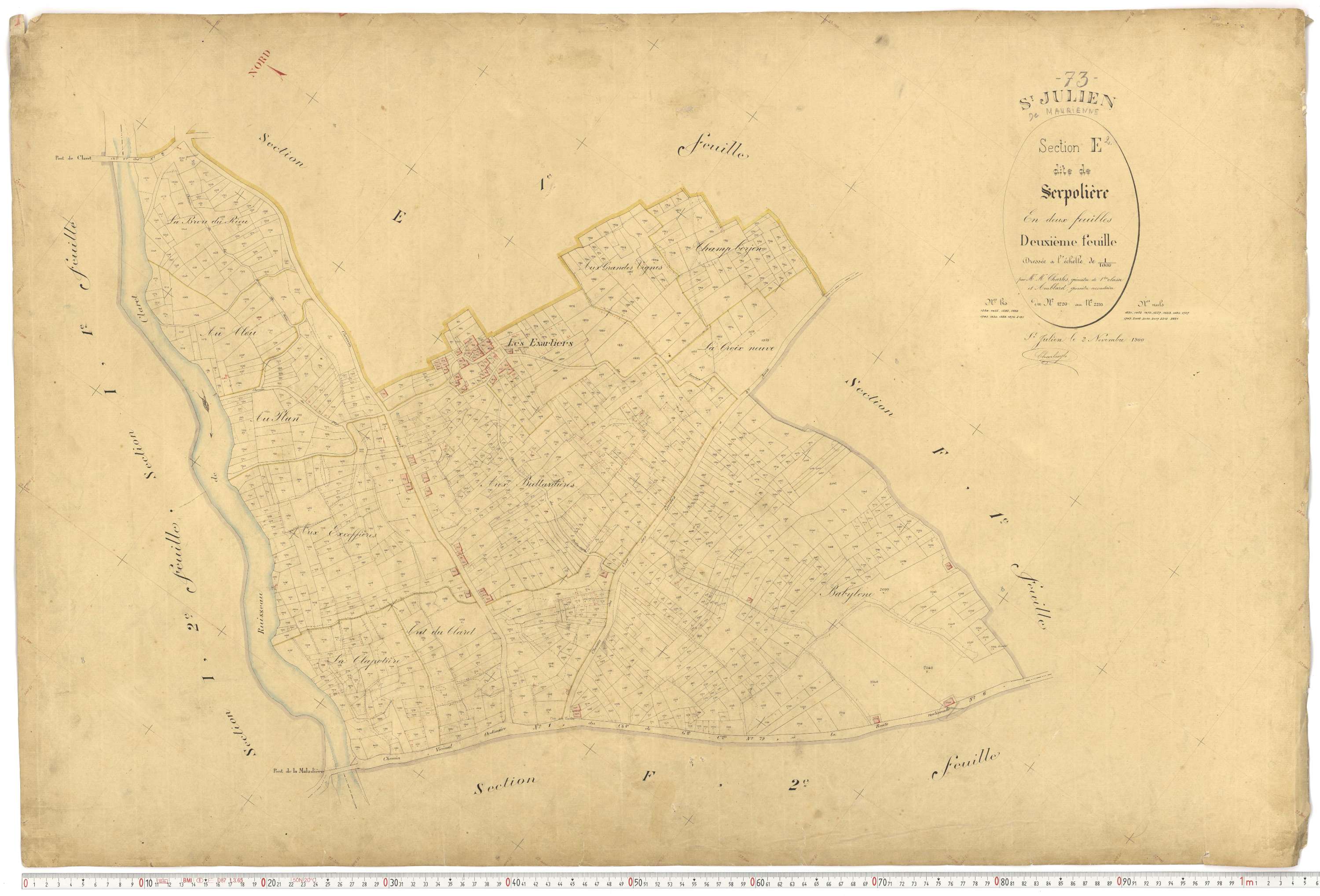 Saint-Julien-Mont-Denis - Plans cadastraux du premier cadastre français.