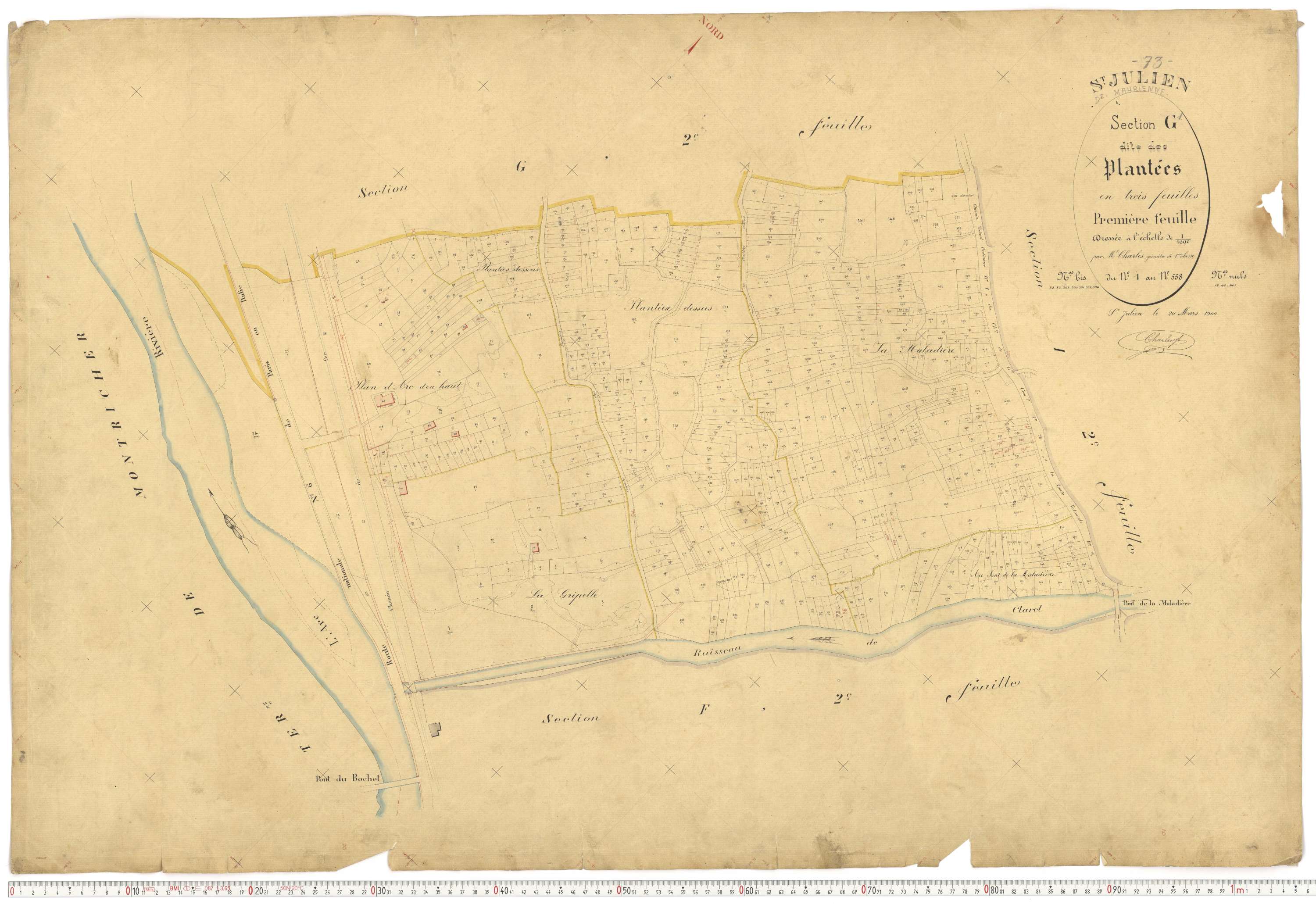 Saint-Julien-Mont-Denis - Plans cadastraux du premier cadastre français.