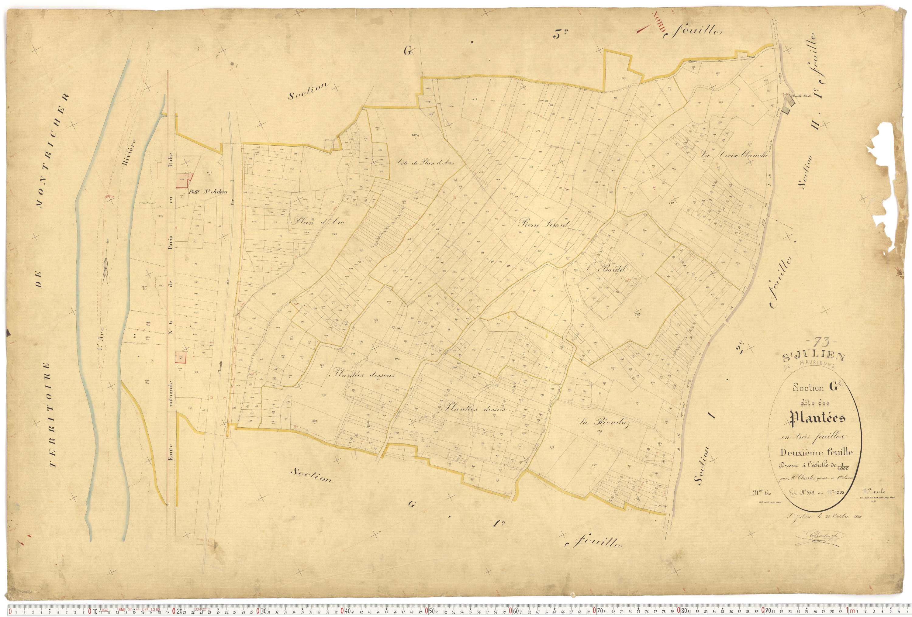 Saint-Julien-Mont-Denis - Plans cadastraux du premier cadastre français.