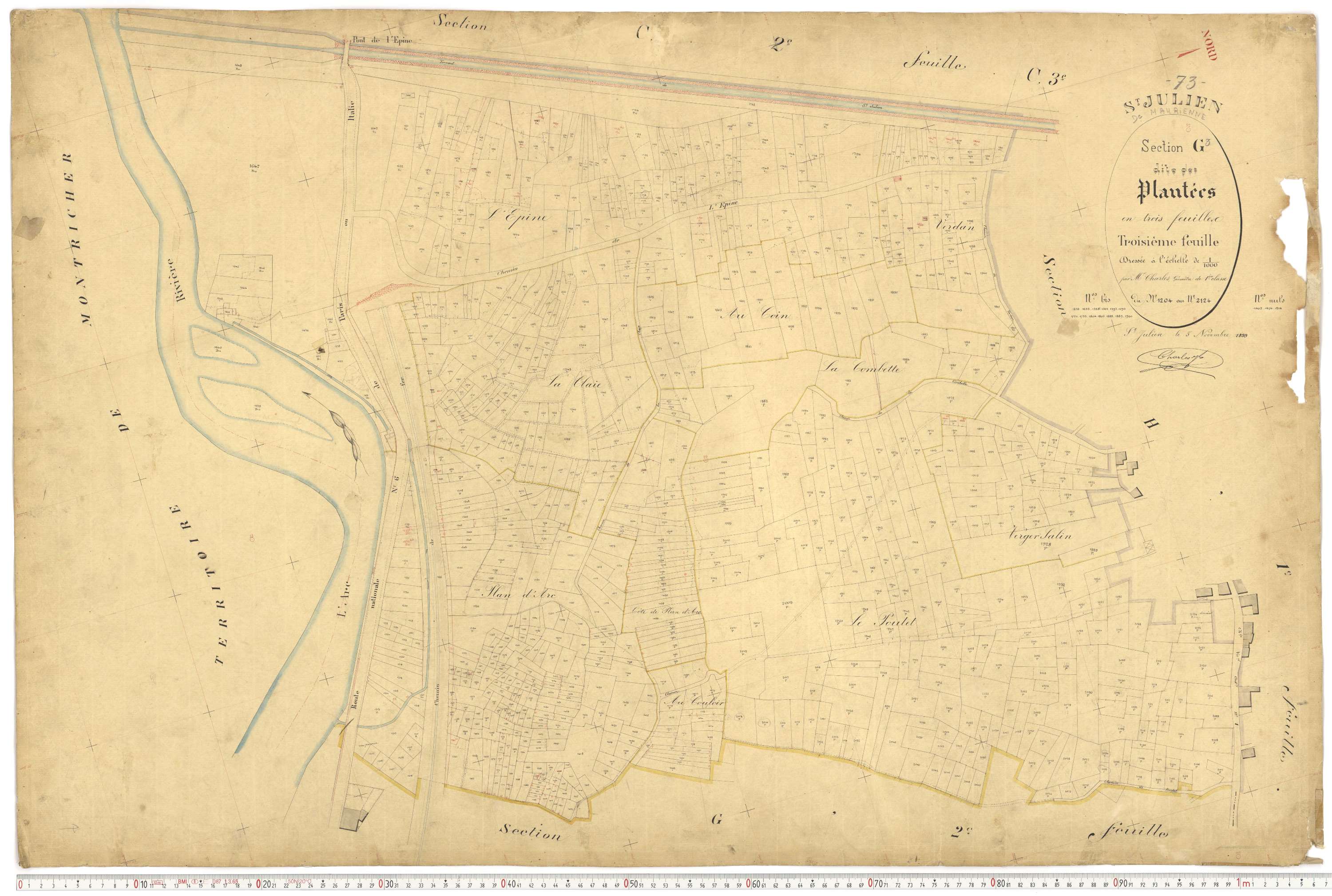 Saint-Julien-Mont-Denis - Plans cadastraux du premier cadastre français.