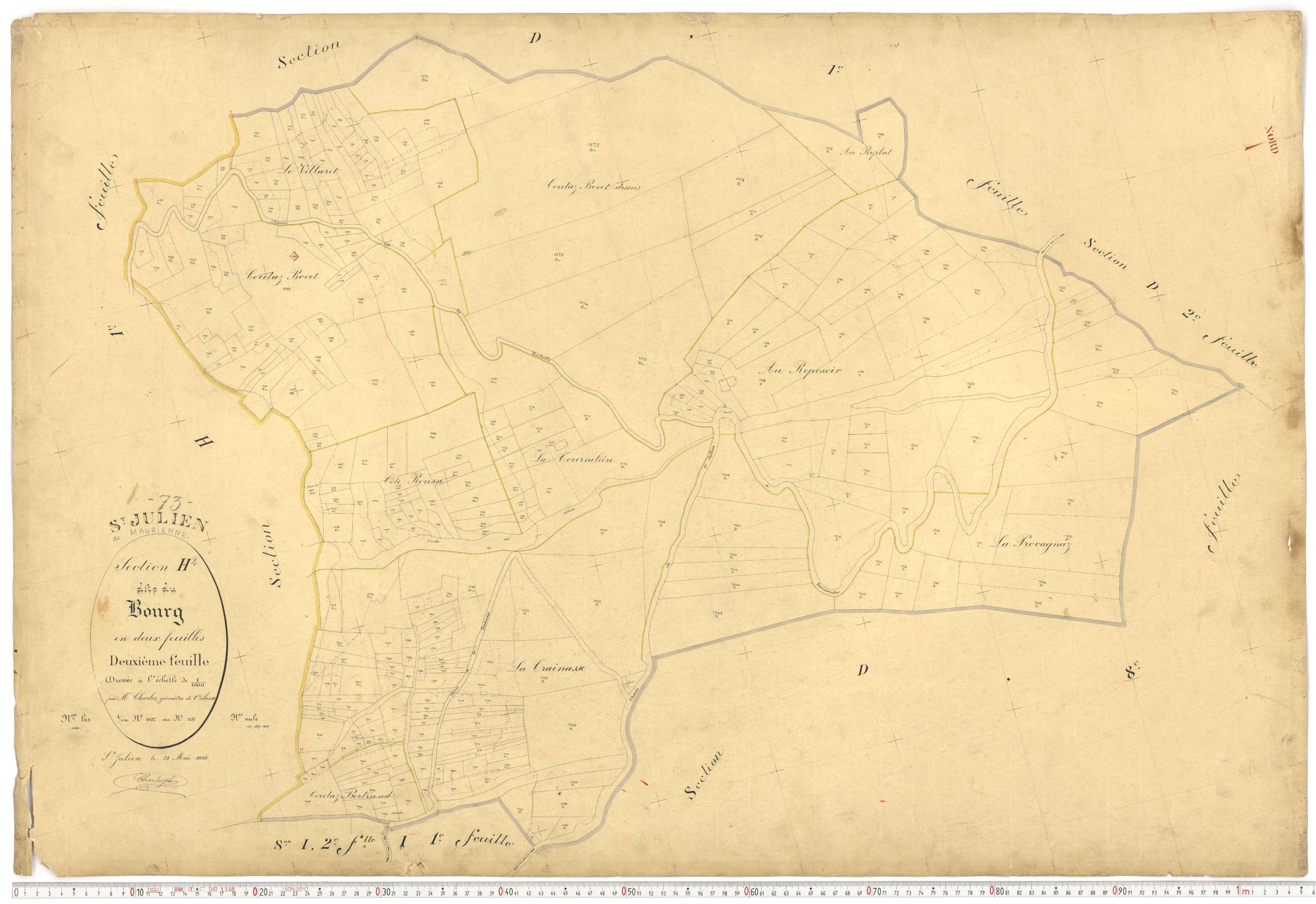 Saint-Julien-Mont-Denis - Plans cadastraux du premier cadastre français.