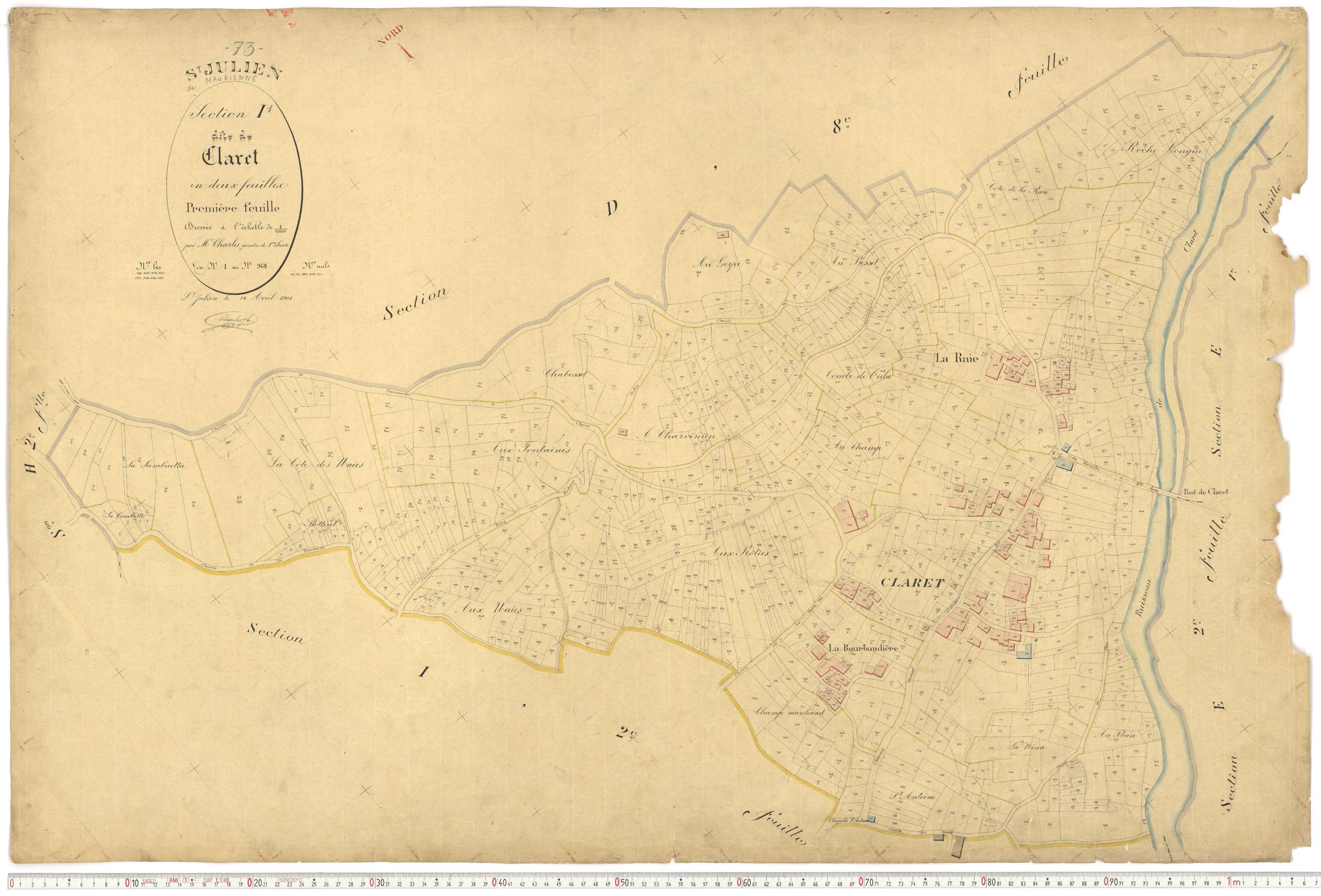 Saint-Julien-Mont-Denis - Plans cadastraux du premier cadastre français.