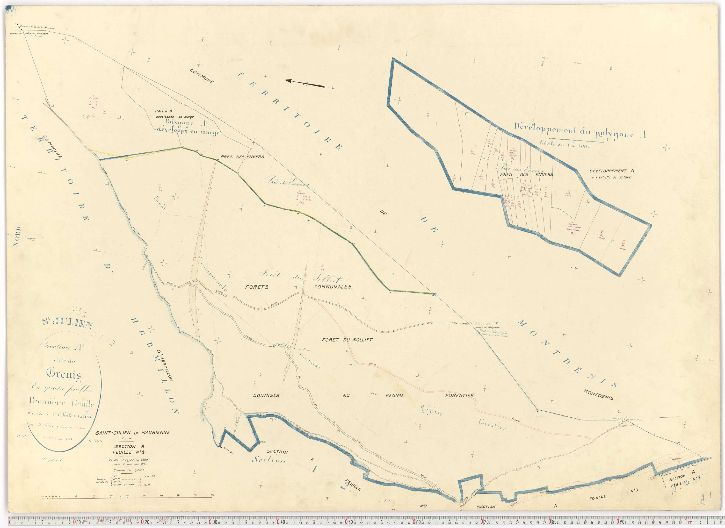 Saint-Julien-Mont-Denis - Plans cadastraux du cadastre rénové.