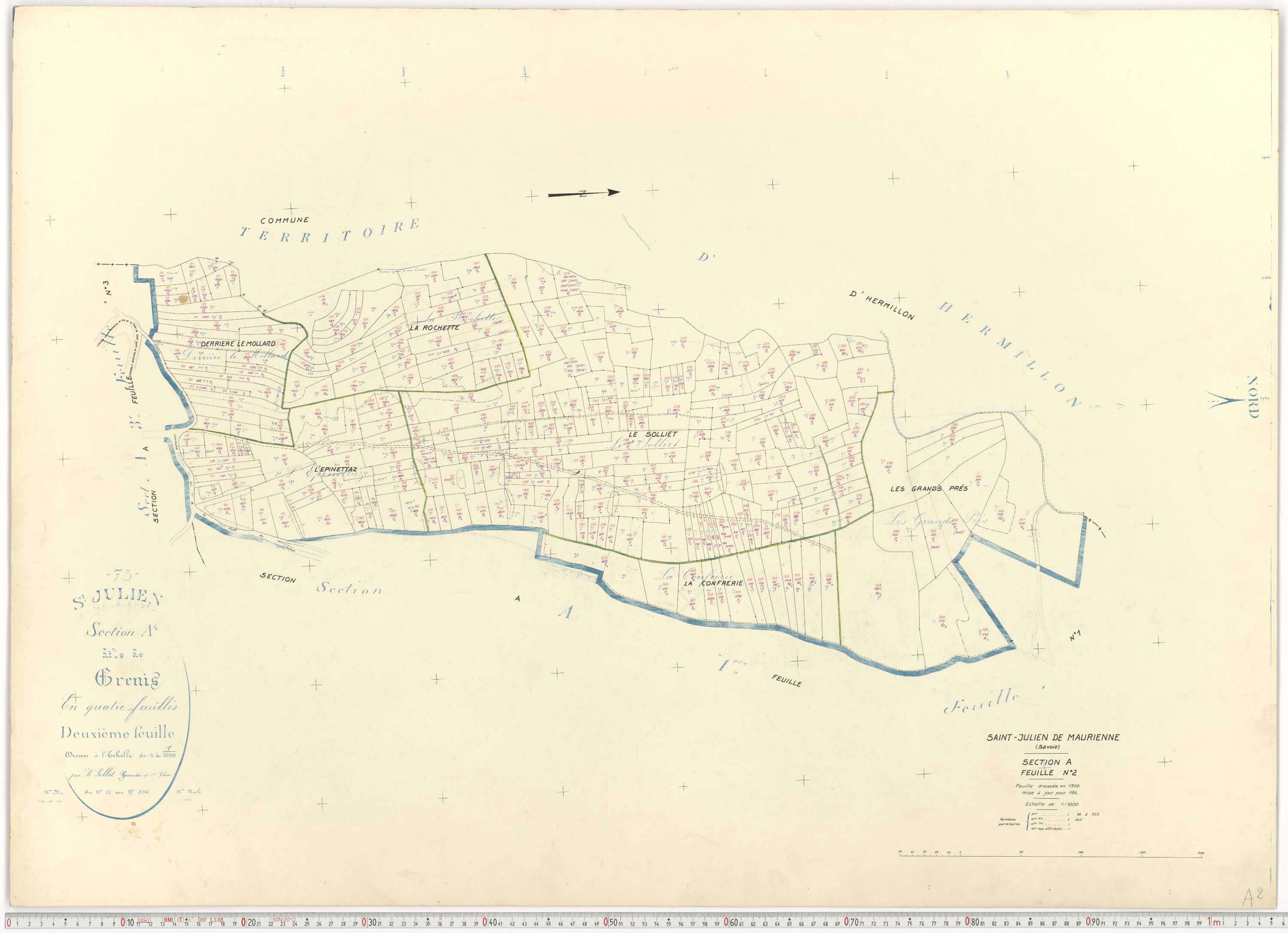 Saint-Julien-Mont-Denis - Plans cadastraux du cadastre rénové.