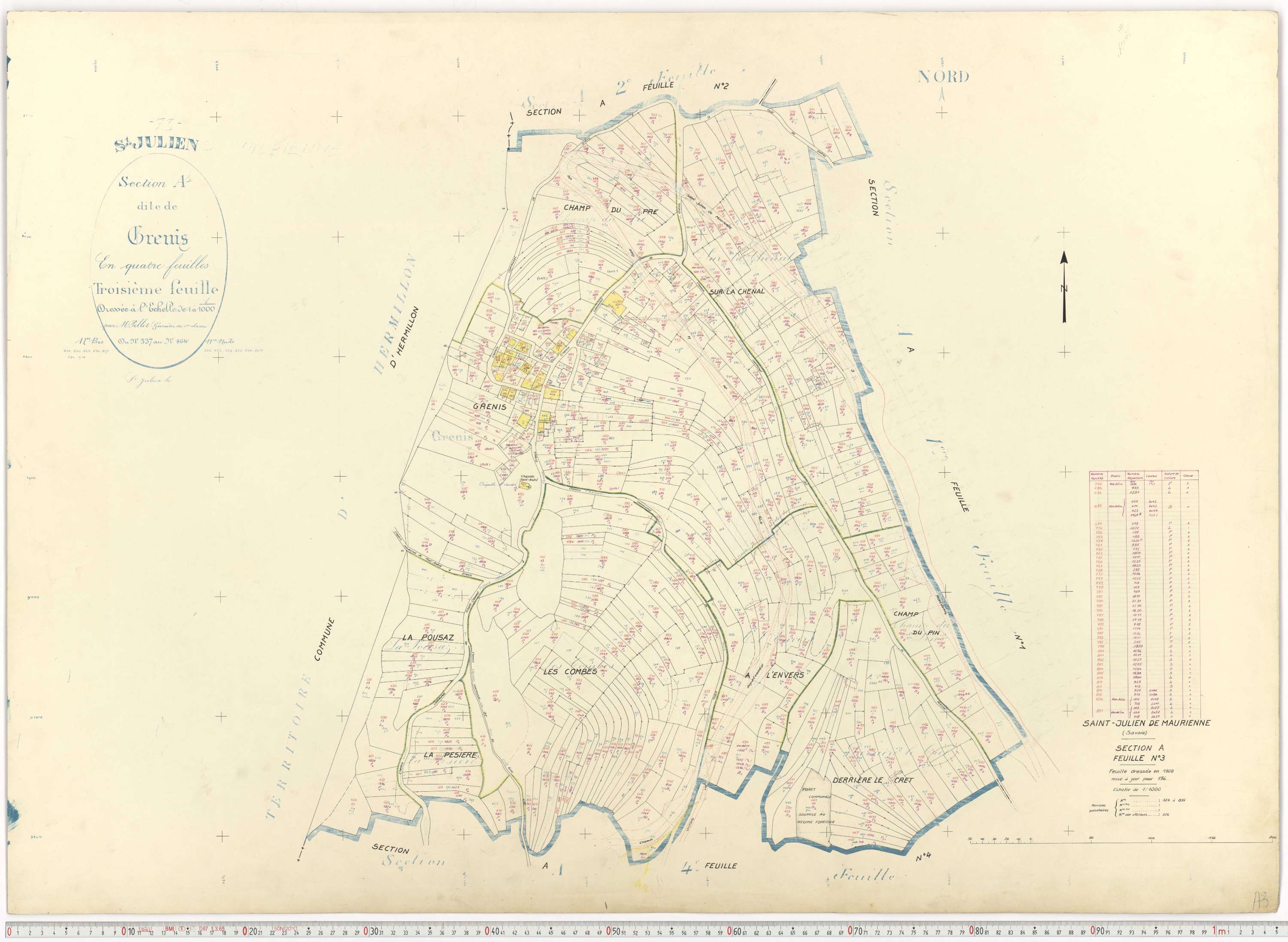 Saint-Julien-Mont-Denis - Plans cadastraux du cadastre rénové.