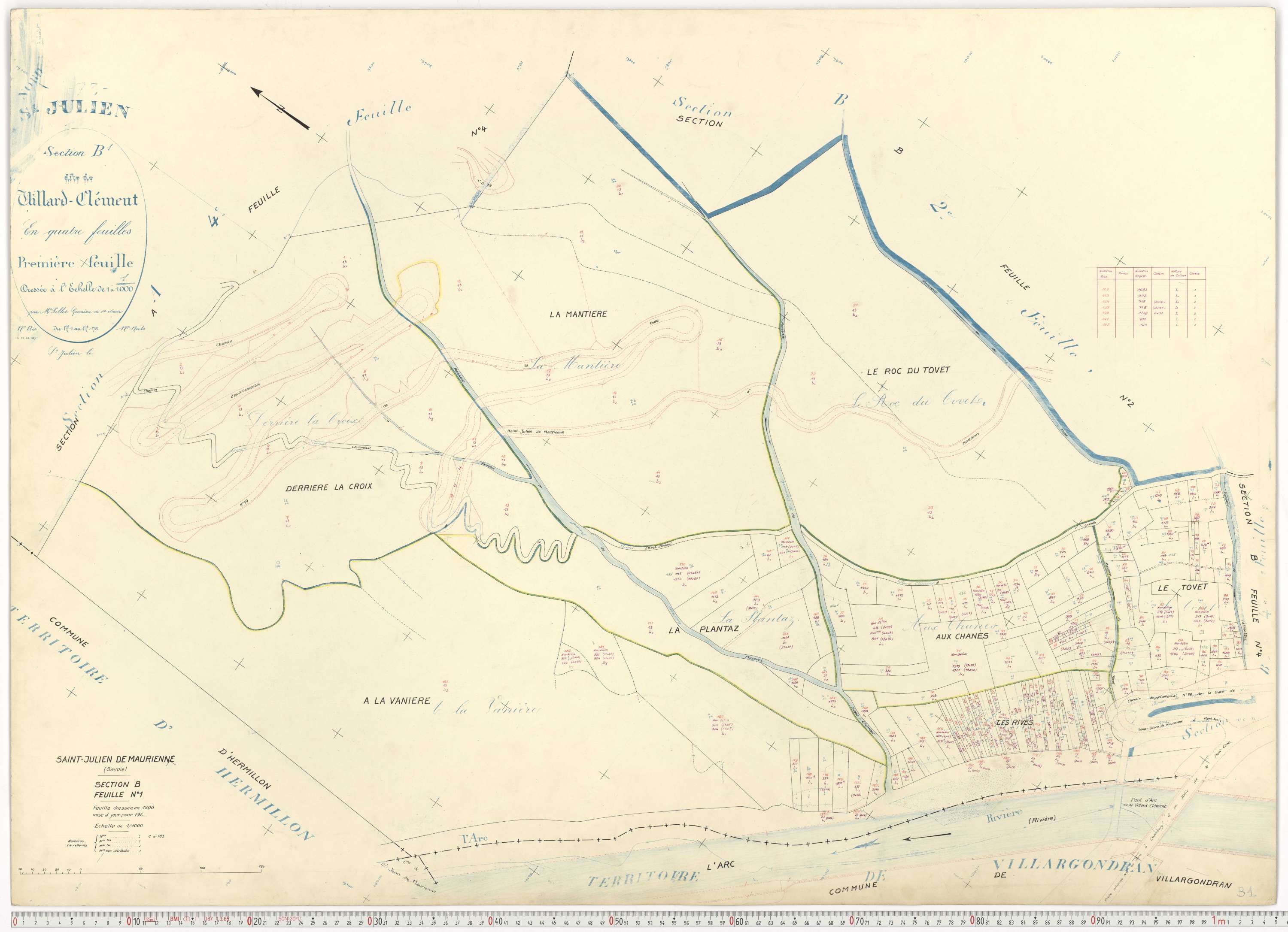 Saint-Julien-Mont-Denis - Plans cadastraux du cadastre rénové.