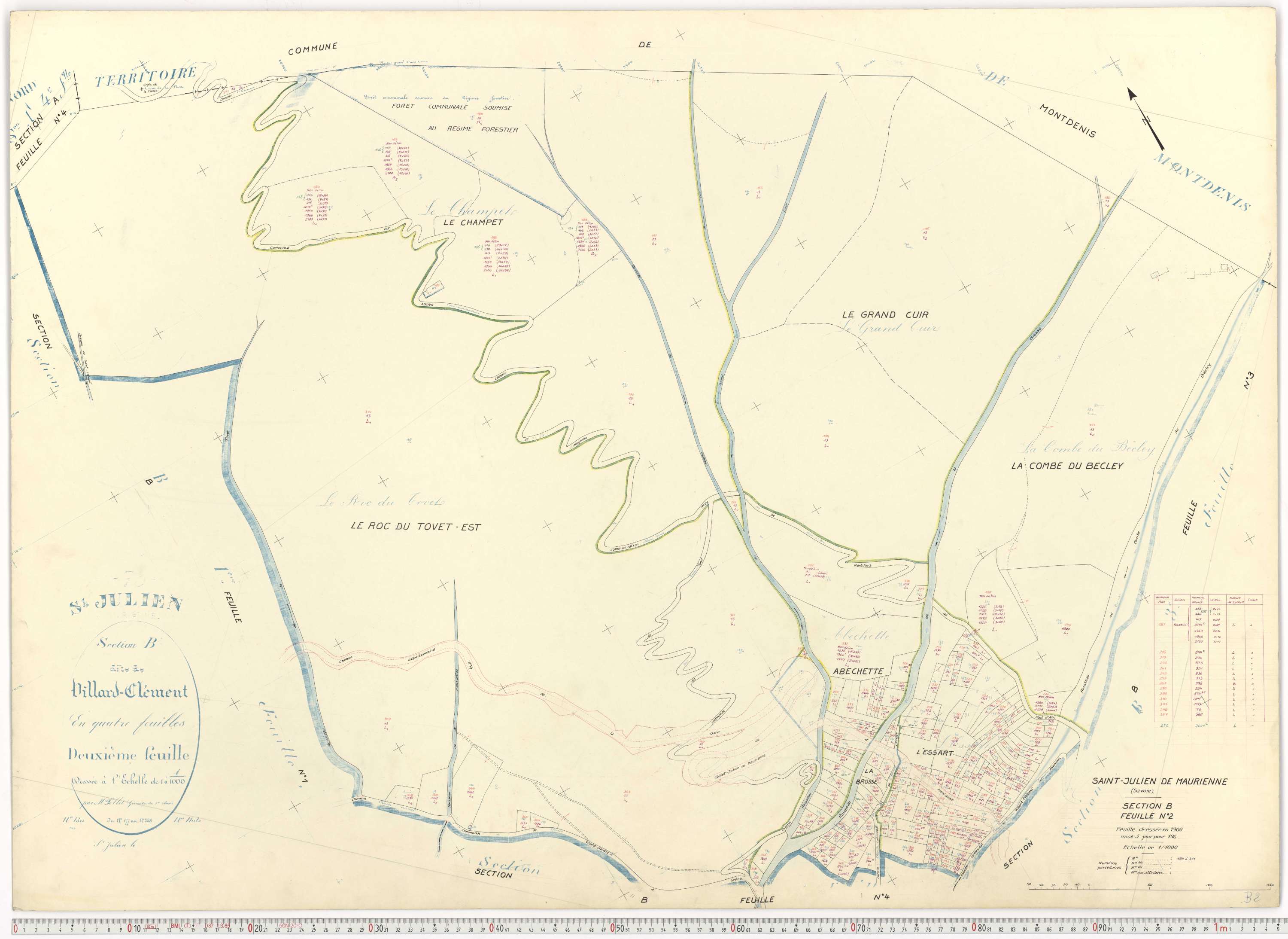 Saint-Julien-Mont-Denis - Plans cadastraux du cadastre rénové.